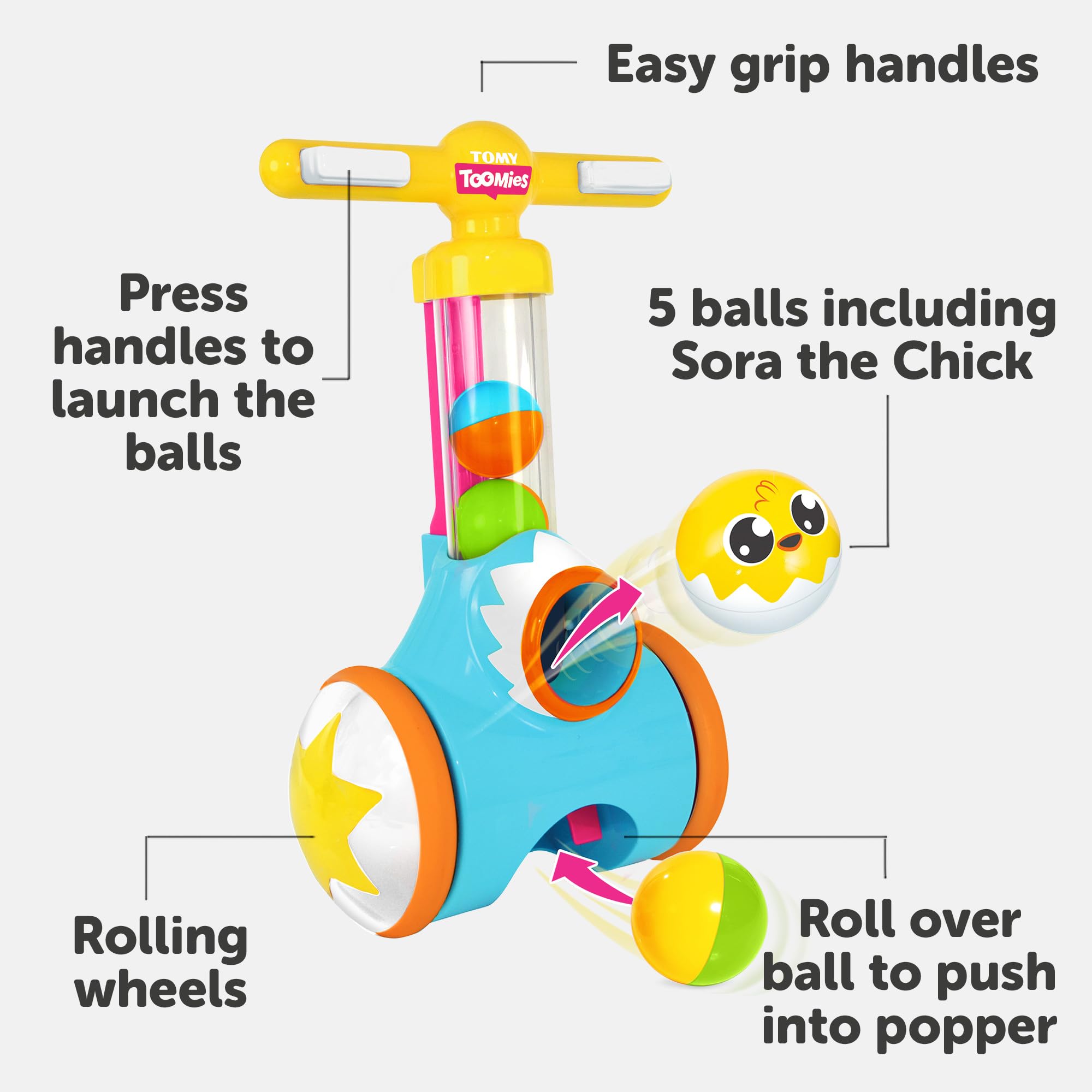 Toomies Pic and Pop Push Along Toy - Ball Popper with Collector | Ages 18 Months+ 4