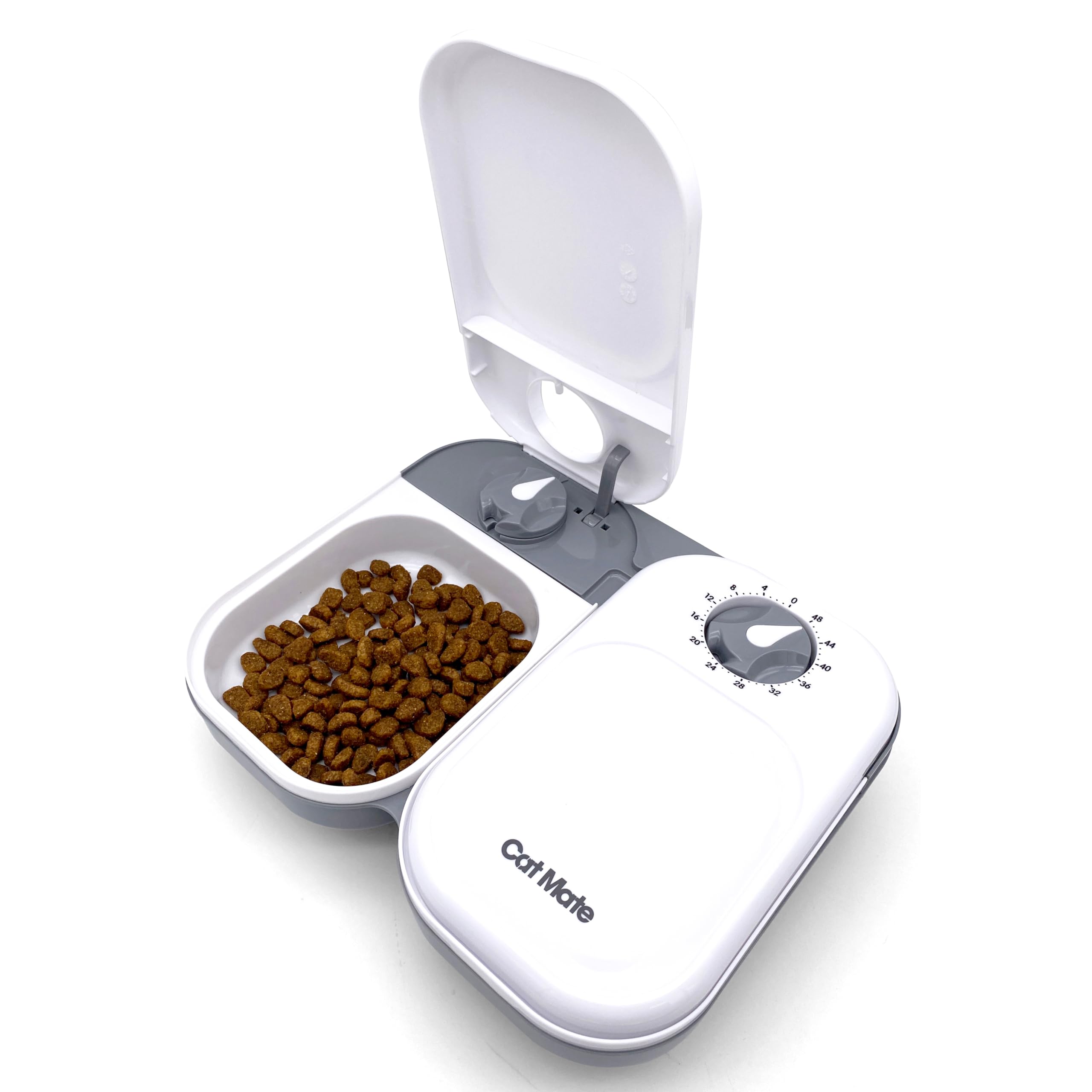 Cat Mate C200 2 Meal Automatic Pet Feeder with Timer and Ice Pack for Cats and Small Dogs - White