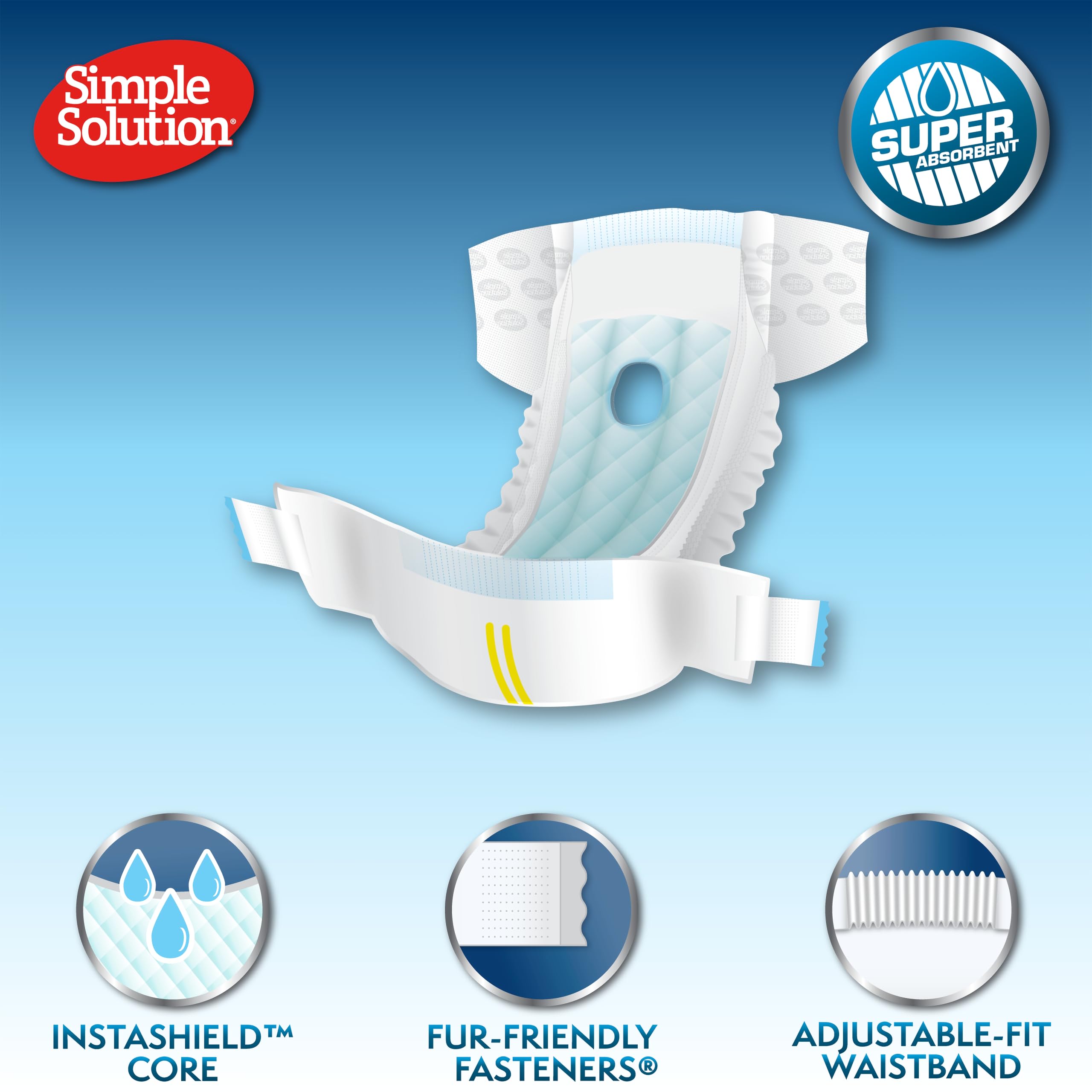 Simple Solution Disposable Dog Diapers for Female Dogs | XS/Toy <5kg | 12 Pack