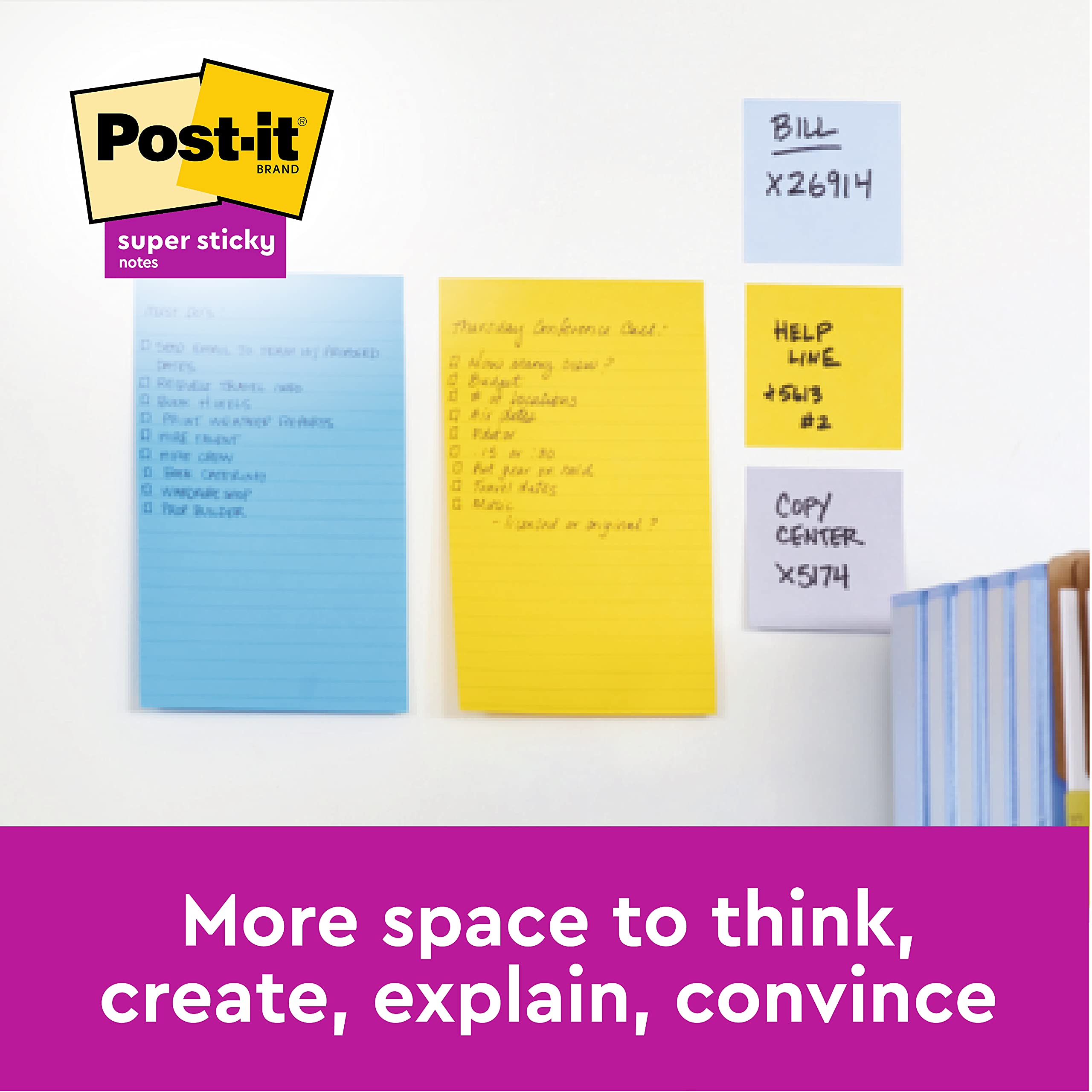 Post-it Super Sticky Large Notes, Pink and Green, Lined, 127 mm x 203 mm, 45 Sheets/Pad, 2 Pads - Self-stick Notes For Note Taking, To Do Lists & Reminders 4