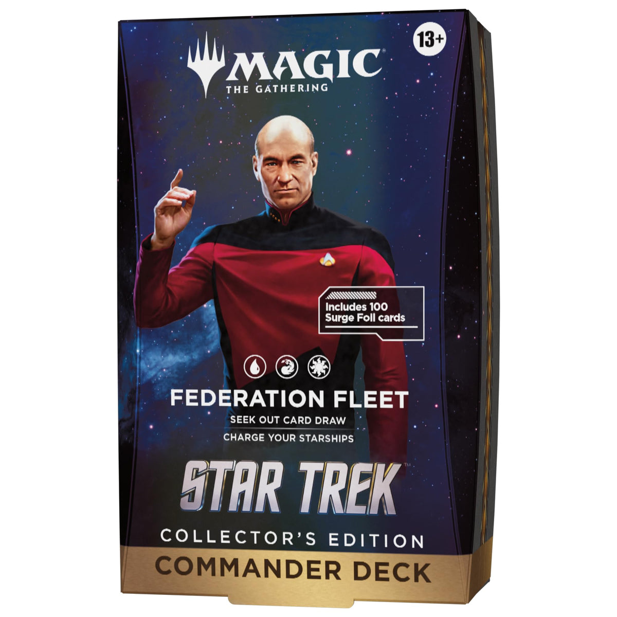 Magic: The Gathering Star Trek Collector's Edition Commander Deck - Federation Fleet, 100 Surge Foil Cards, English