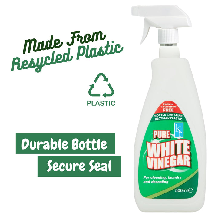 KROZ - 500ml White Vinegar Cleaning Spray with Lemon Scent