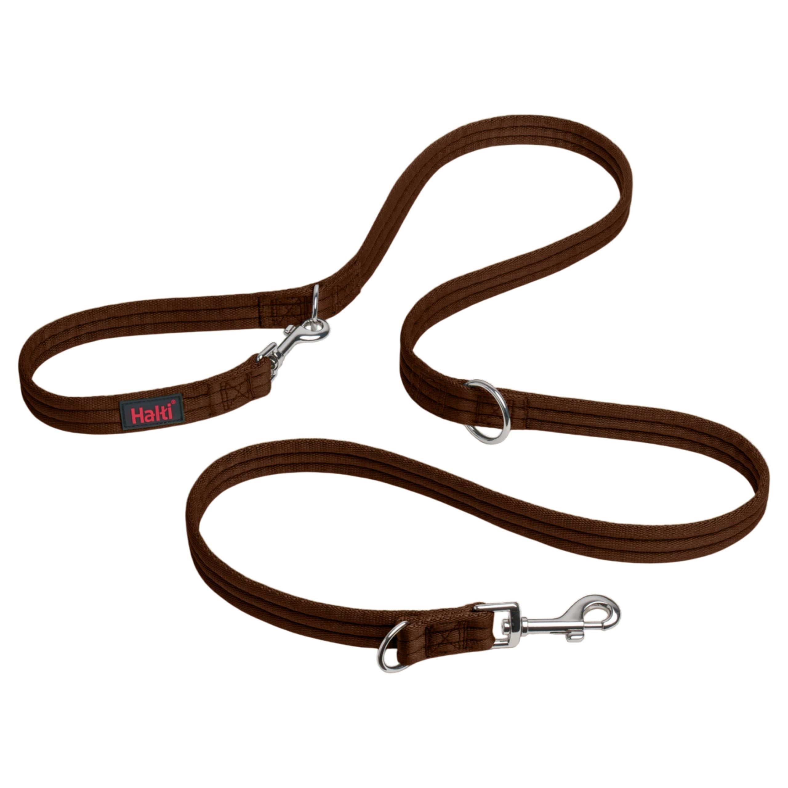 Halti Double Lead - Multifunctional Training Lead for Dogs | Size Small | Deep Walnut