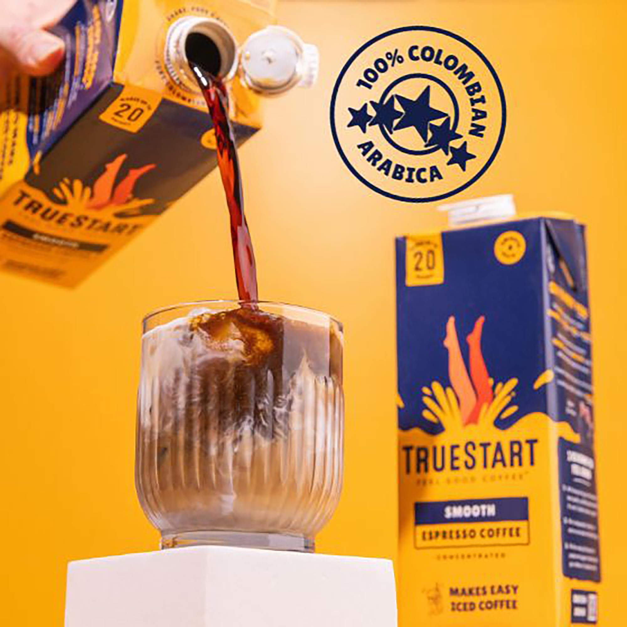 TRUESTART Espresso Coffee Concentrate - Smooth & Rich Premium 100% Arabica | 1L Carton 6