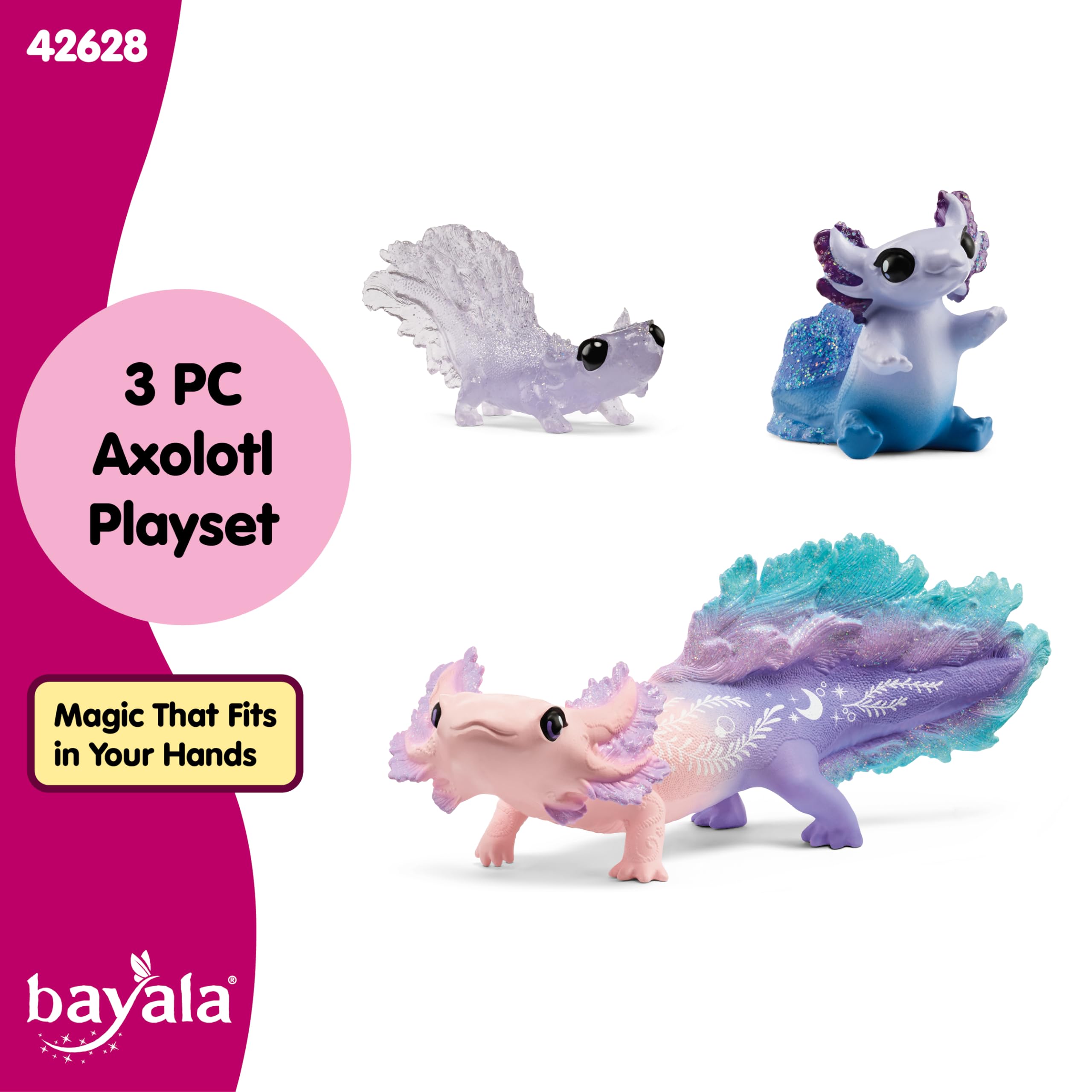 Schleich Bayala 42628 Axolotl Salamander Playset - 3-Piece Magical Underwater Figures 13