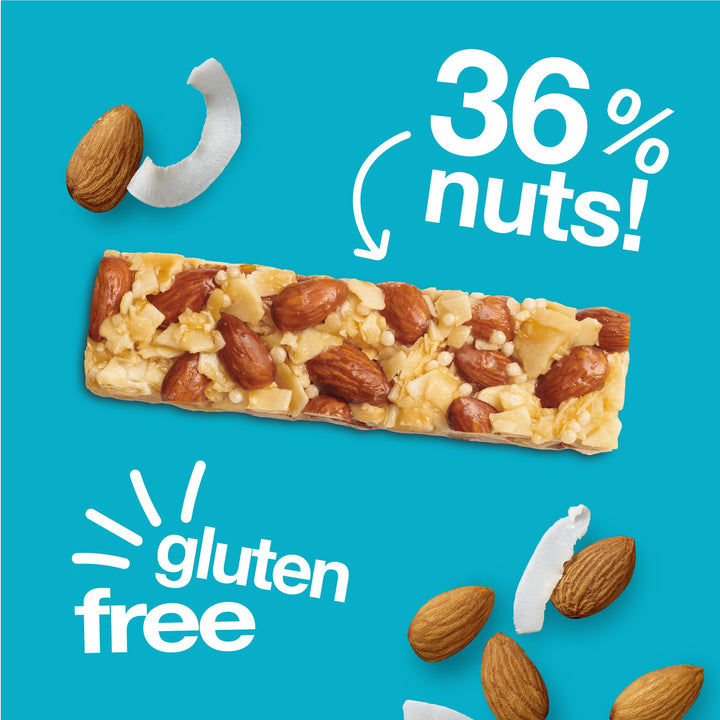 KIND - Almond & Coconut Gluten Free Snack Bars, High Fibre, No Artificial Ingredients, Multipack 12 x 40g