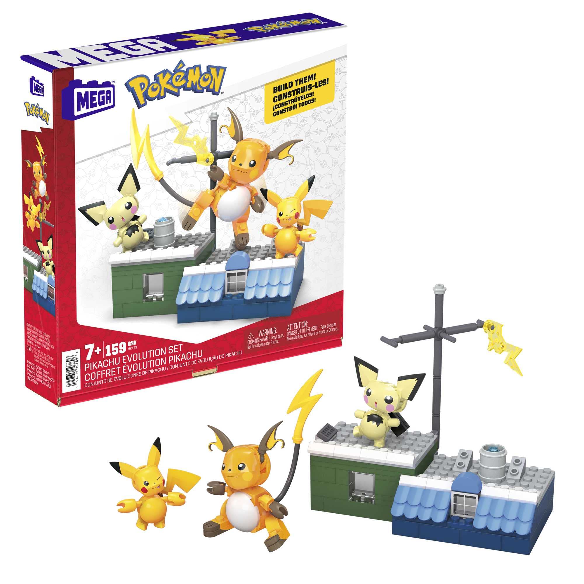 MEGA Pokémon Pikachu Evolution Building Set - 160-Piece Action Figure Playset for Kids 6+ 1