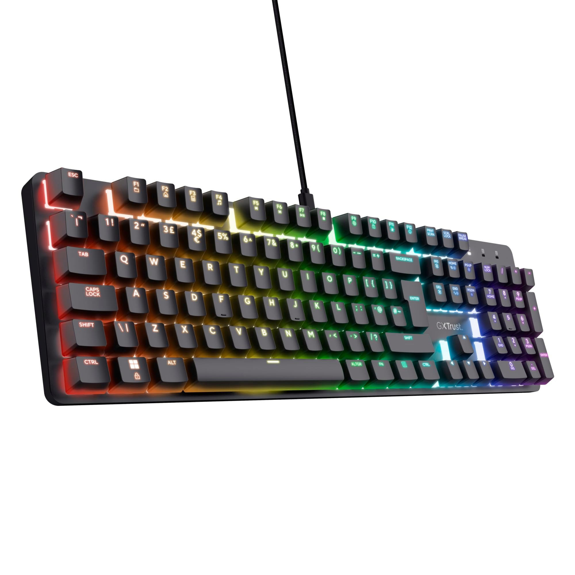 GXTrust GXT 871 Zora Mechanical Gaming Keyboard - UK Layout, RGB Illumination, Aluminium Top Plate 1