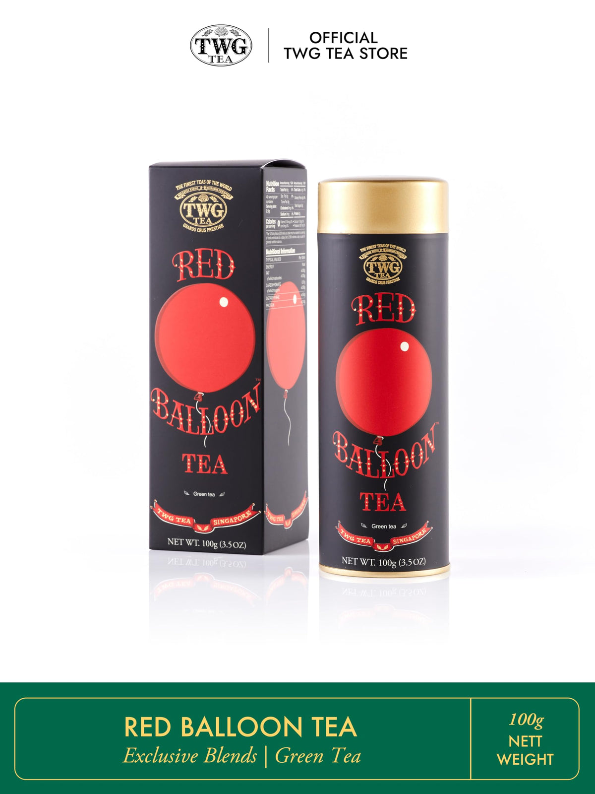 TWG Red Balloon Green Tea with Peach & Rose - 100 g Haute Couture Tin