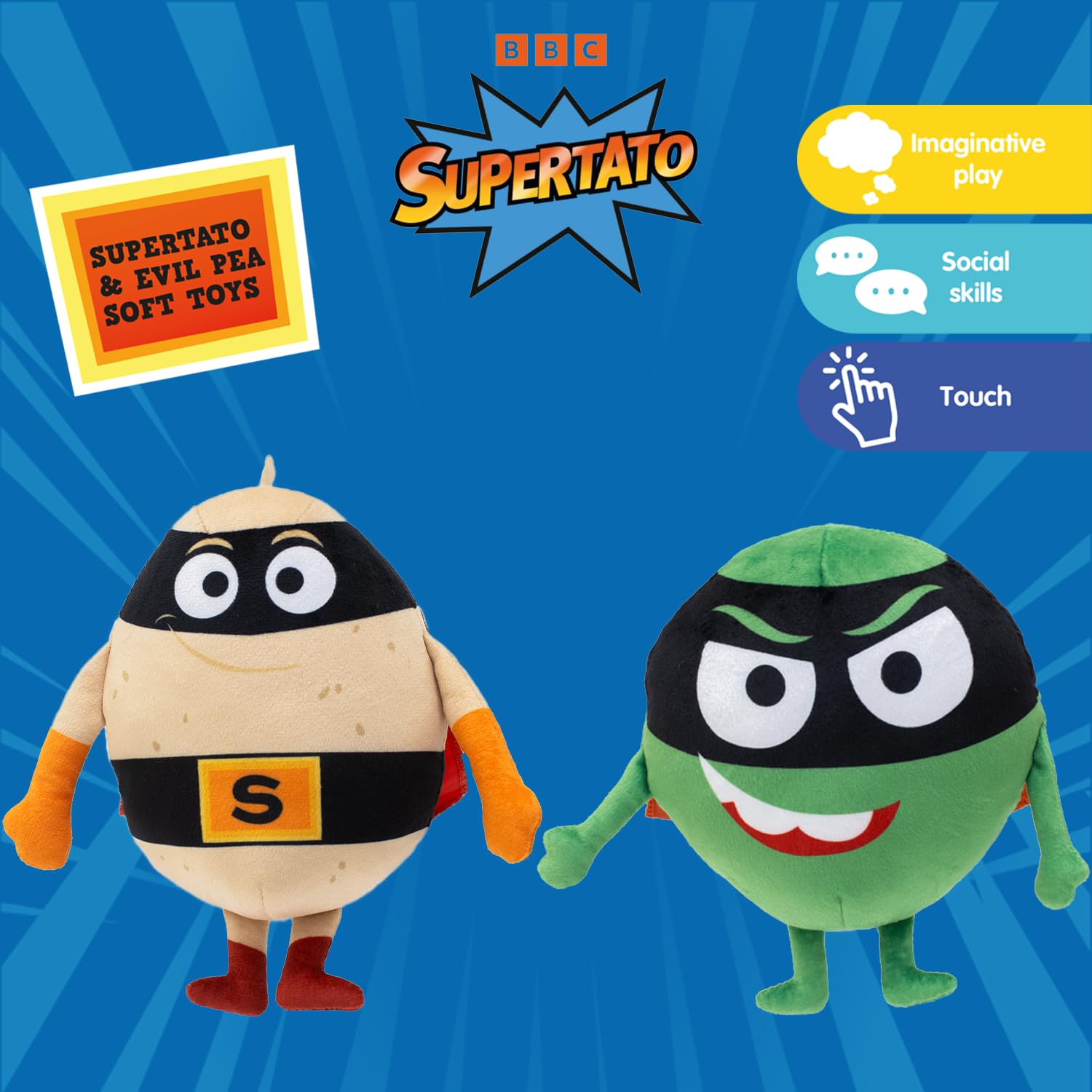 Supertato & Evil Pea Soft Toy Twin Pack - CBeebies Characters 2