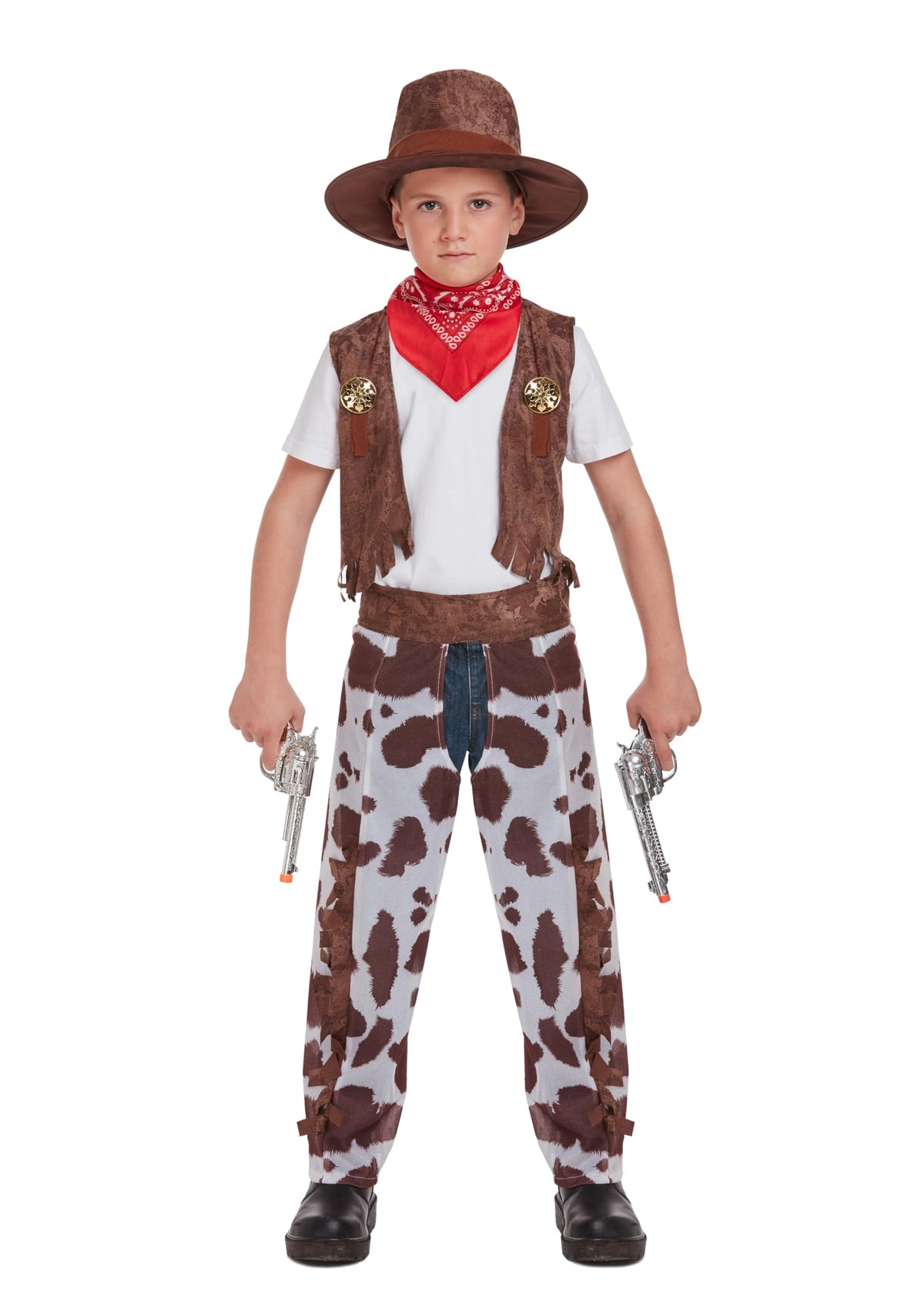 HENBRANDT Cowboy Children's Fancy Dress Costume - 5-Piece, Age 3 Years, Brown