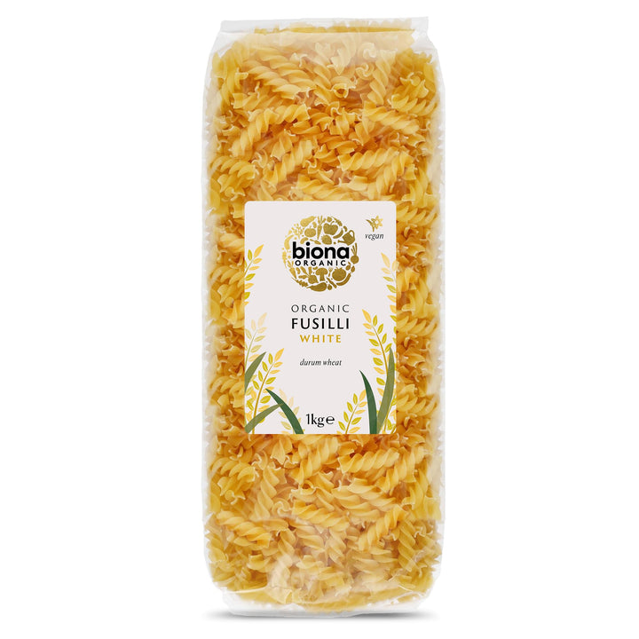 Biona Organic White Fusilli 1kg - Made with Fine Italian Durum Wheat