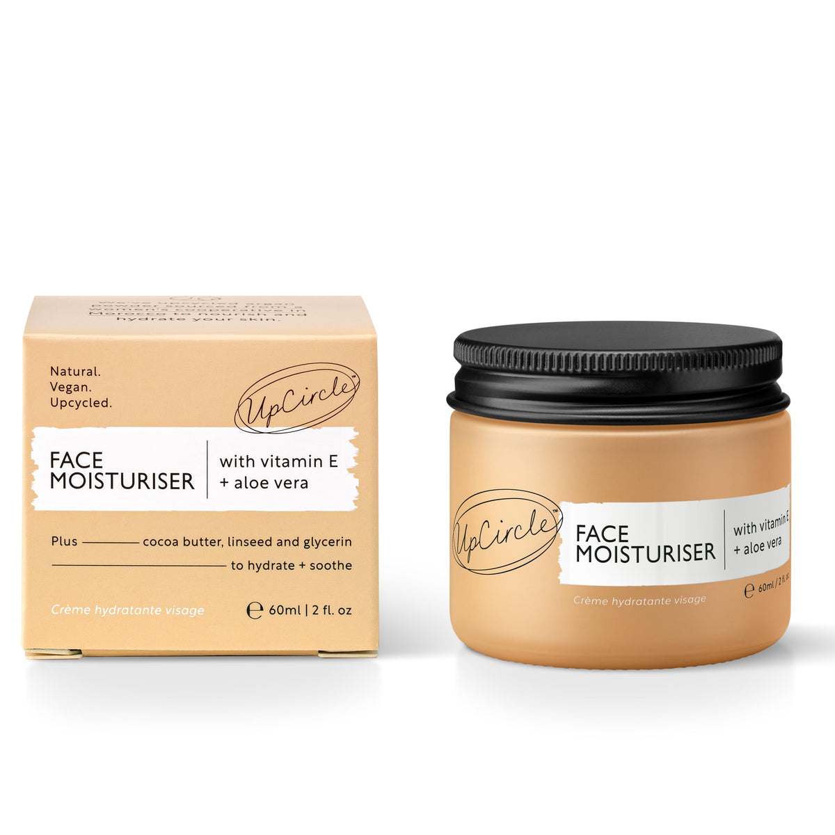 UpCircle Face Moisturiser with Argan Powder - Day Cream, 60ml
