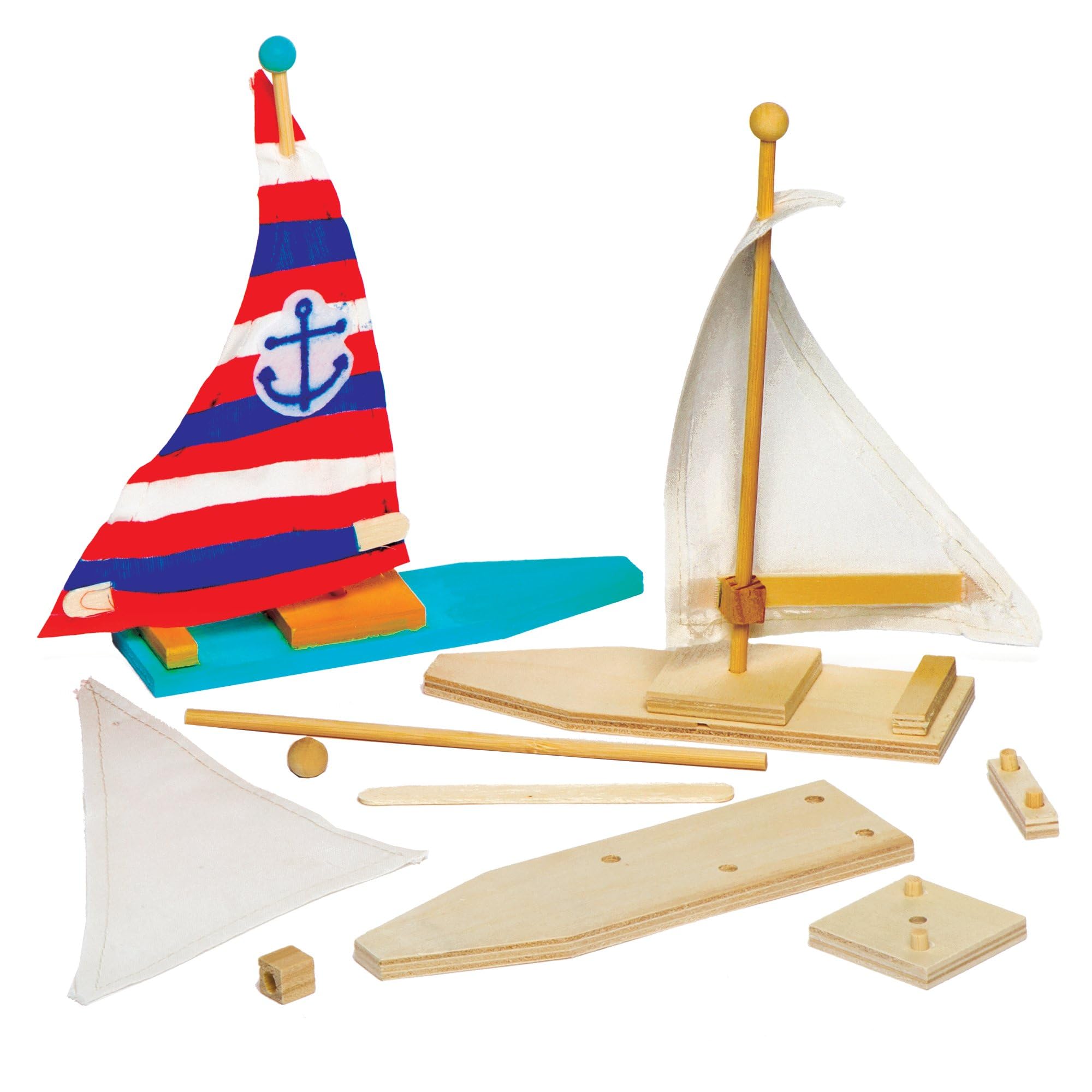 Baker Ross Wooden Sailboat Kits - Pack of 2 | Craft Kit | Plywood 1