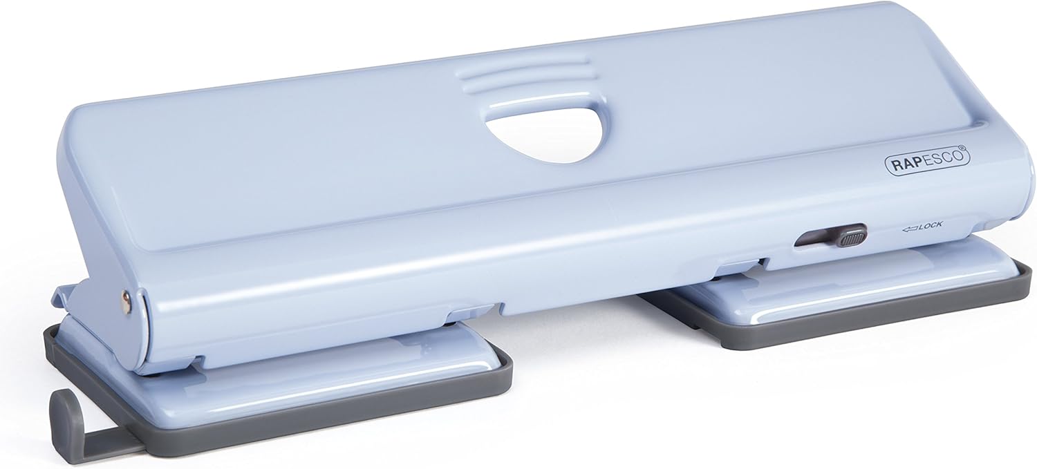 Rapesco 1348 720 4-Hole Punch, 22 Sheet Capacity, Powder Blue