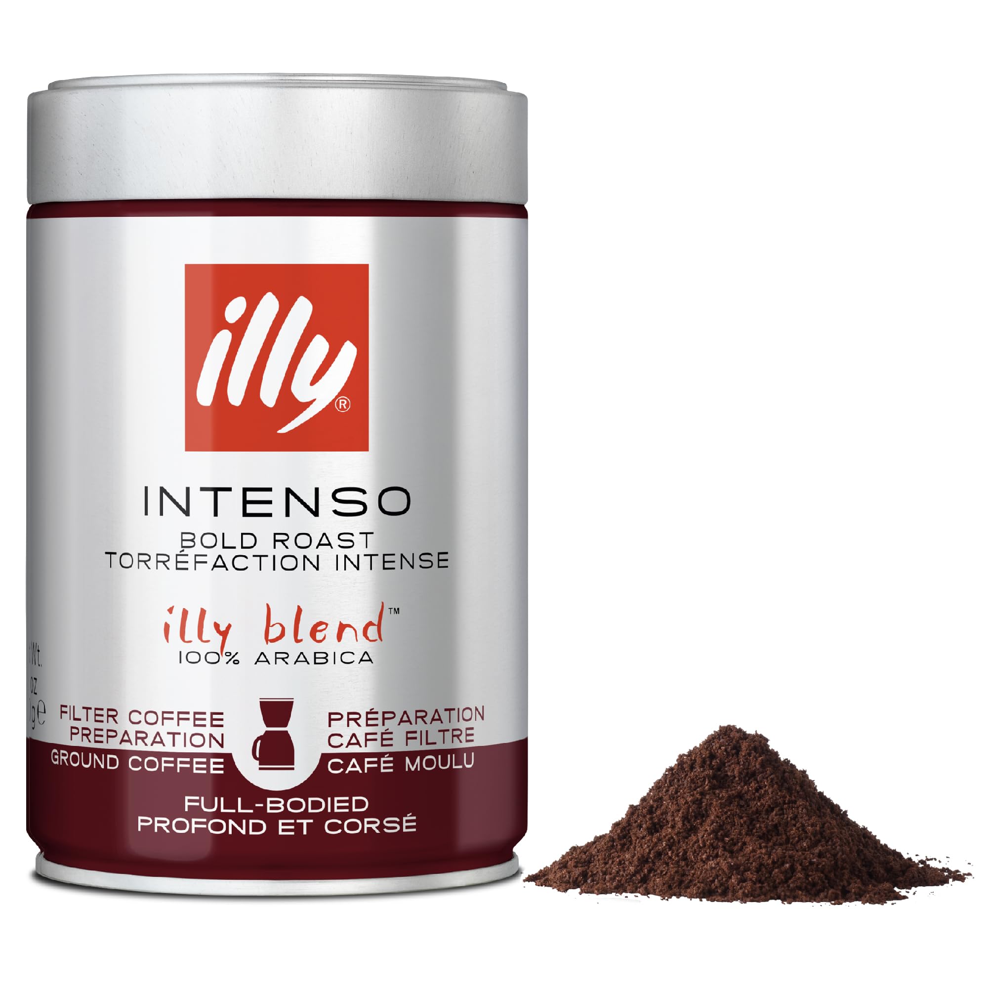 illy Intenso Ground Coffee - Dark Roast, 100% Arabica Blend | Coarse Grind 250g