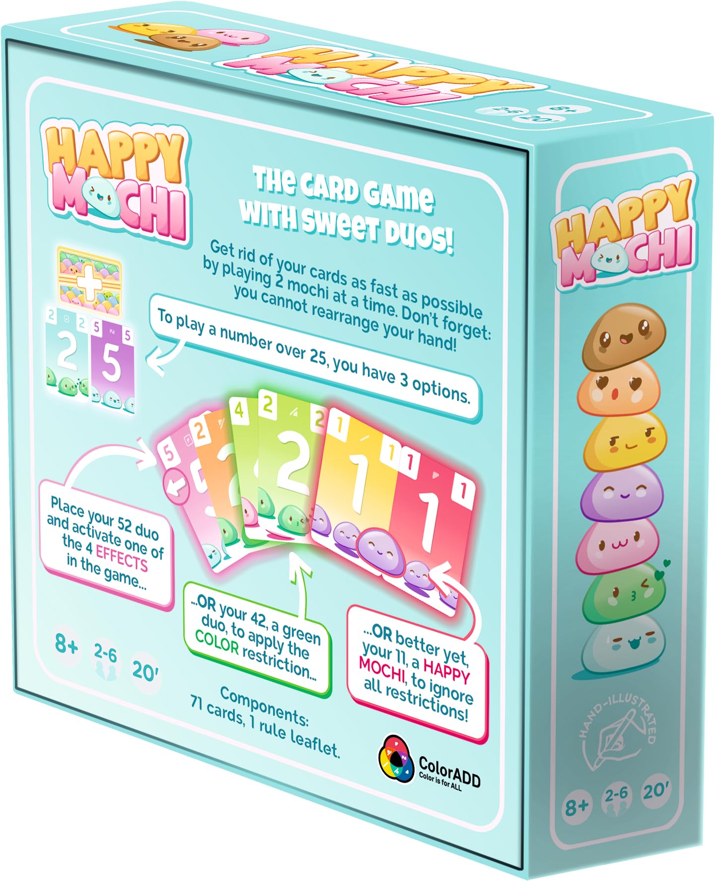 Zygomatic Happy Mochi Family Card Game | Ages 8+ | 2-6 Players | 71 Cards 3