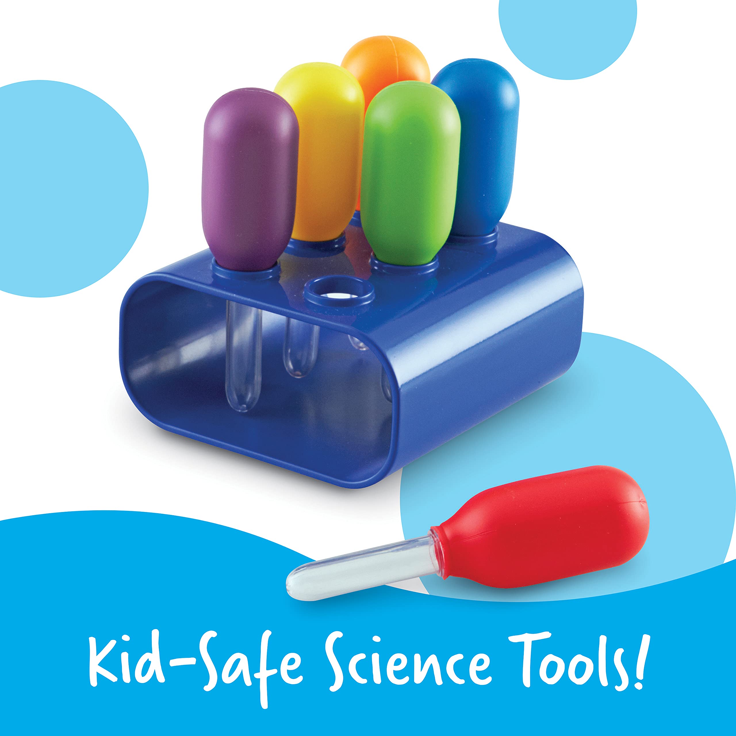 Learning Resources Jumbo Colorful Eyedroppers - Set of 6 with Stand | Ages 3+ | Motor Skills 3