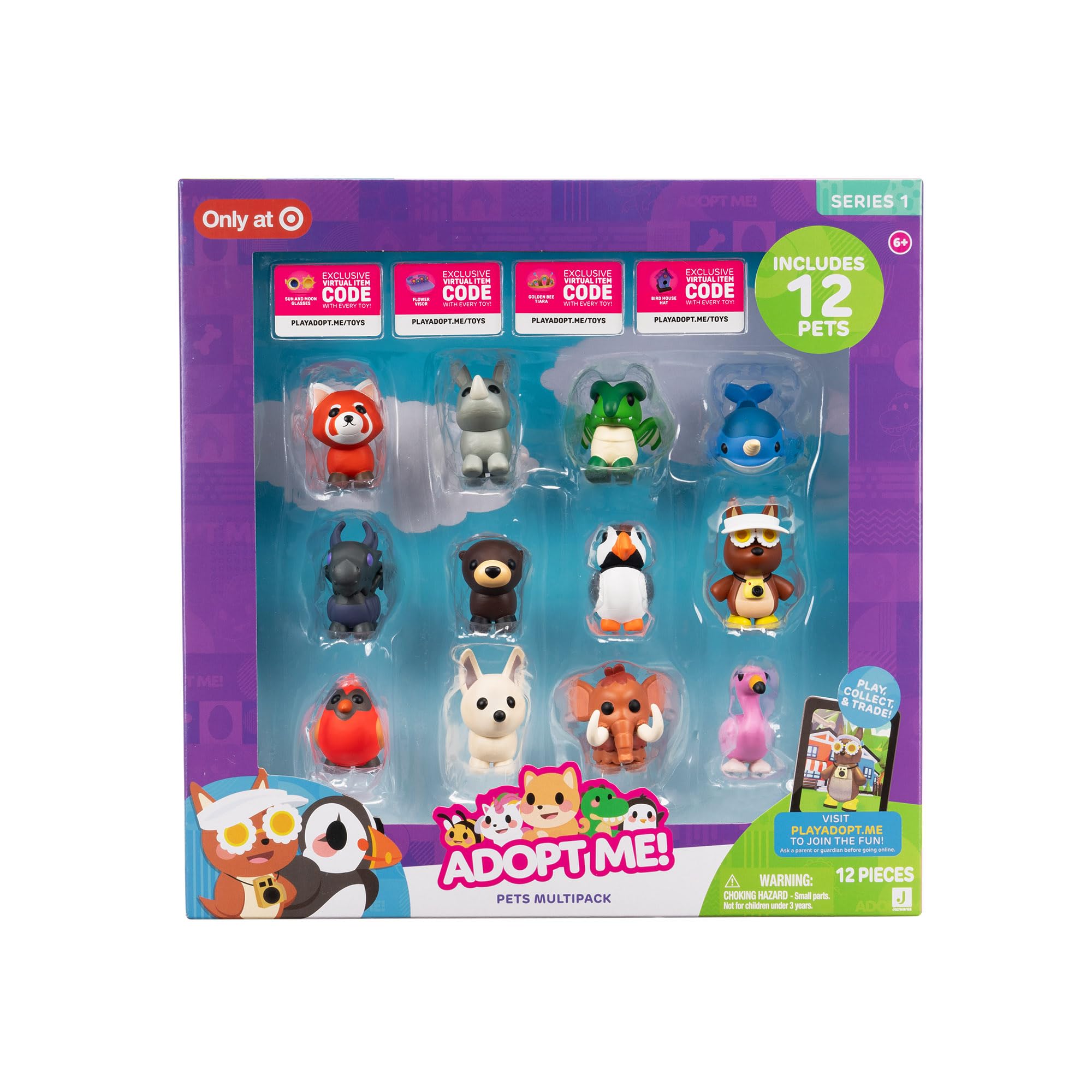 Adopt Me! 12 Pack Mystery Pets - Series 1 Figures | Includes 4 Virtual Item Codes | Ages 3+ 2