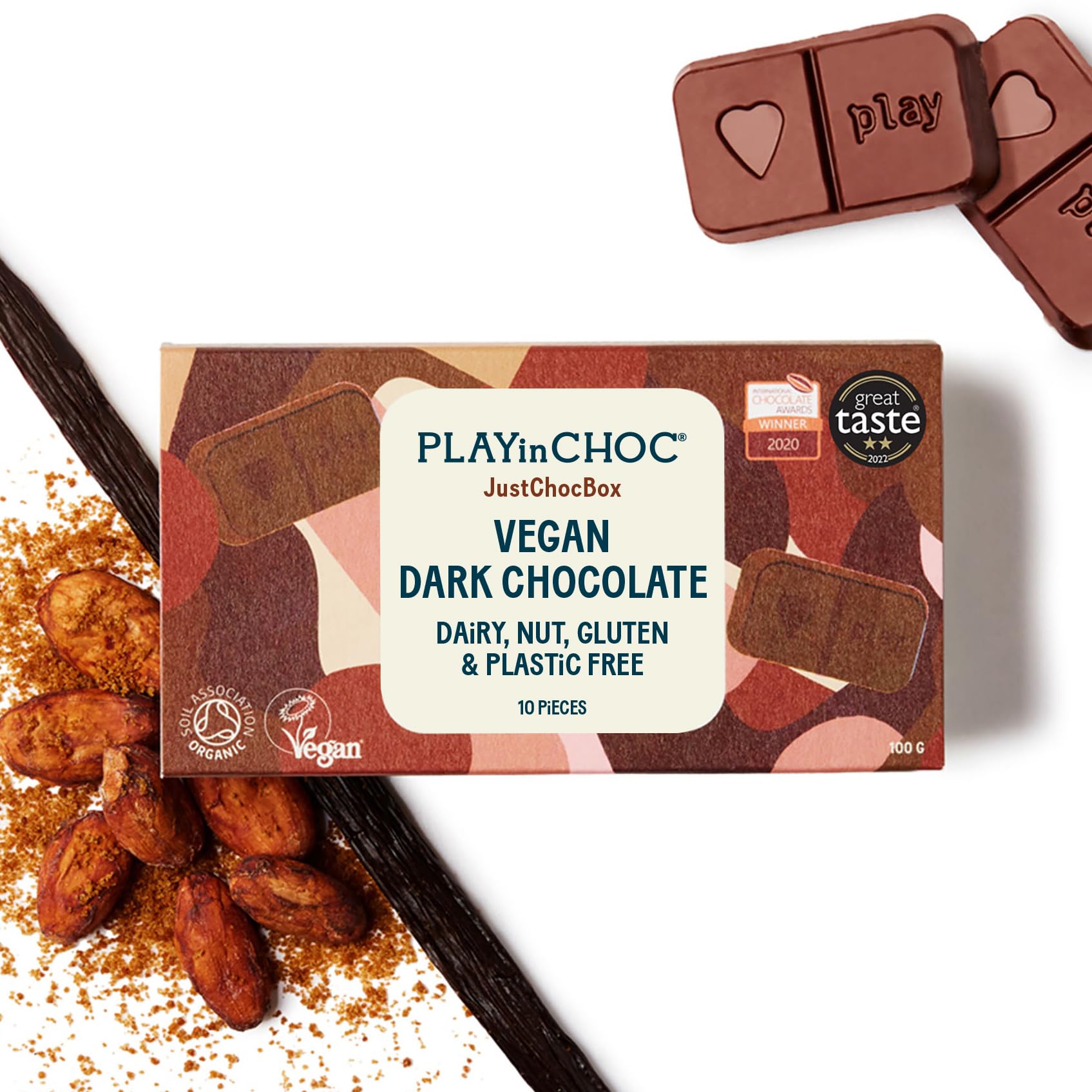 PLAYin CHOC JustChoc Organic Vegan Chocolate Bars - Allergy-Free Dairy-Free Treats 1