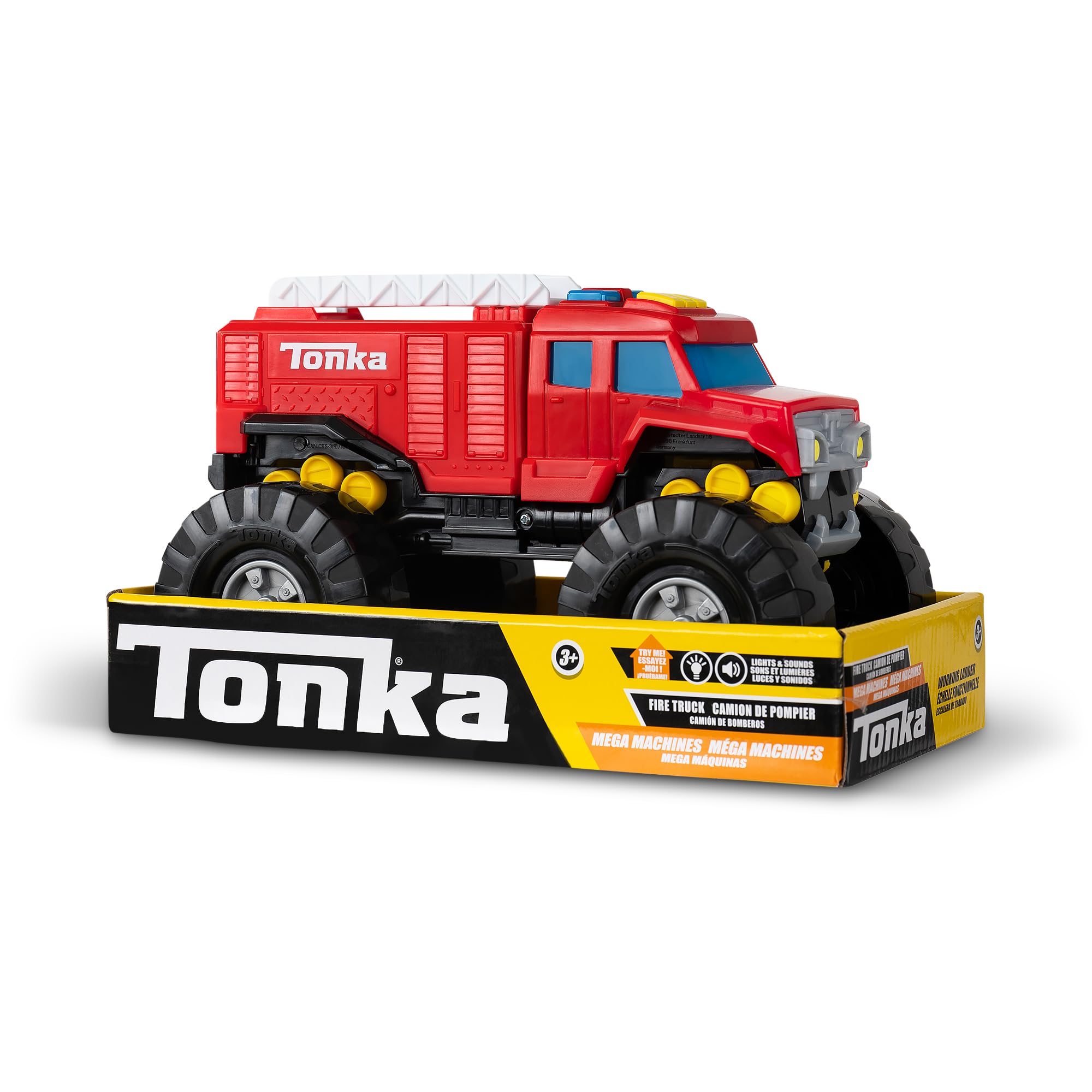 Tonka Mega Machines Fire Truck - Flashing Lights & Sounds | Ages 3+ | Stainless Steel