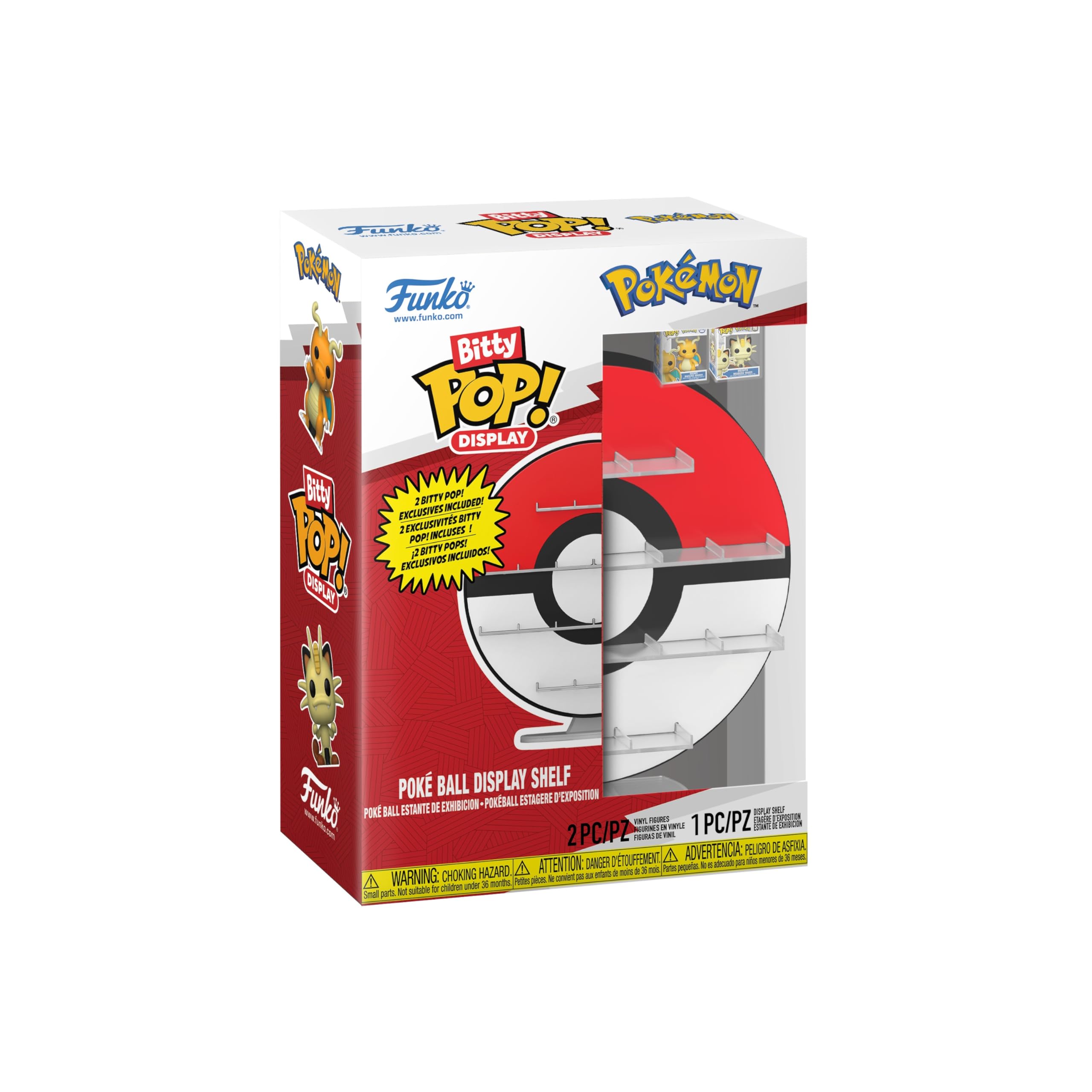 Funko Bitty POP! Pokemon - Poké Ball Display Shelf with Dragonite & Meowth Figures 1