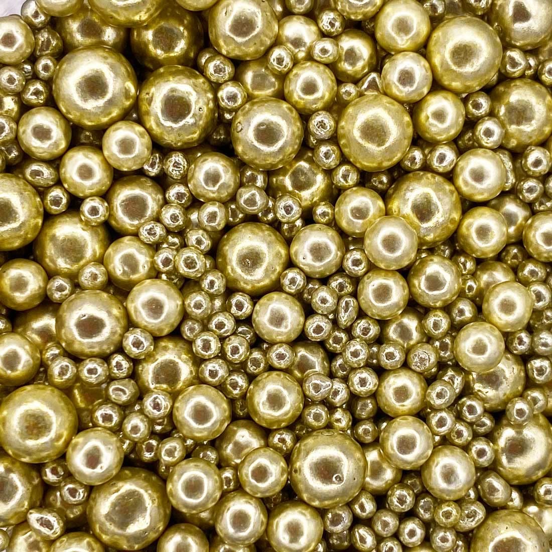 A Pinch of Pearls Mix - High Shine Metallic Gold Sprinkles for Cakes | 30g Pouch