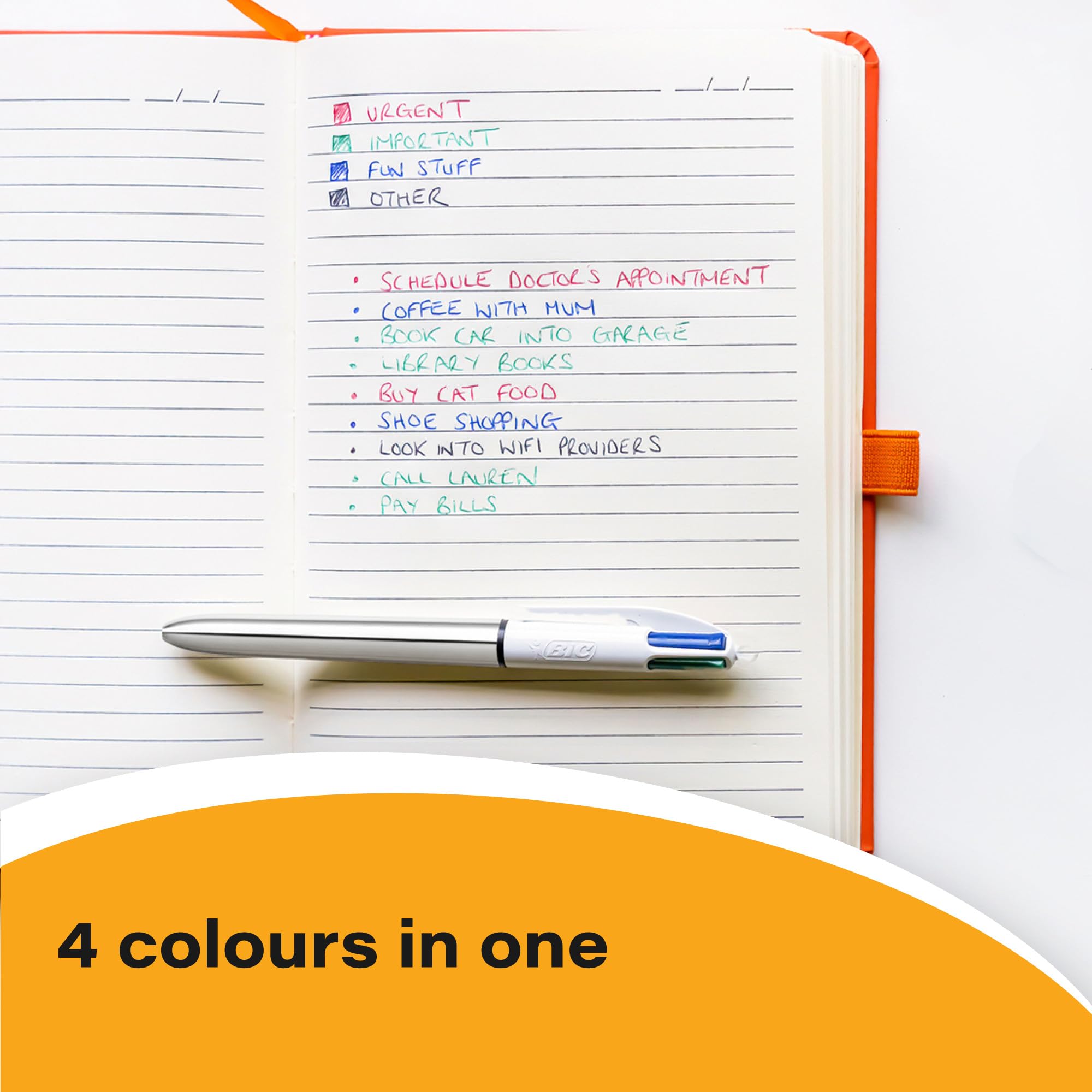BIC 4 Colours Shine Ballpoint Pens - Medium 1.0mm Point | Metallic Barrels | Pack of 3 2