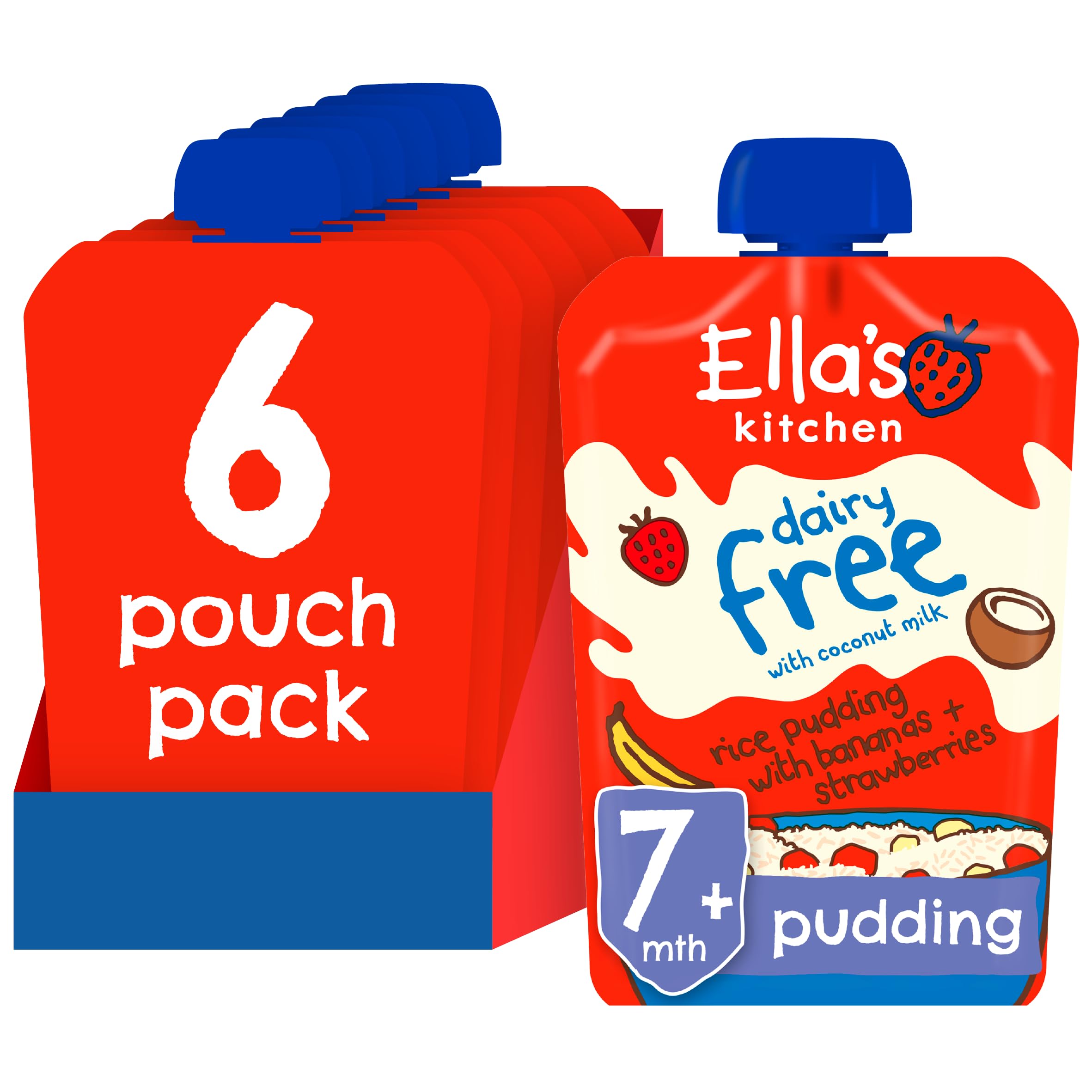 Ella's Kitchen - Dairy Free Banana & Strawberry Rice Pudding (Stage 1) 80g 1