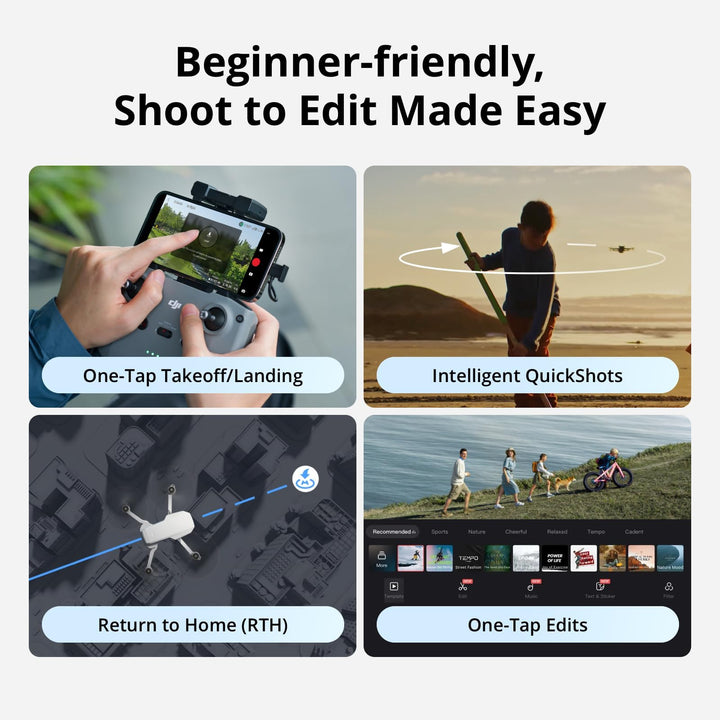 DJI Mini 4K Fly More Combo Drone with 4K UHD Camera, 3 Batteries, Charging Hub & Shoulder Bag - Grey
