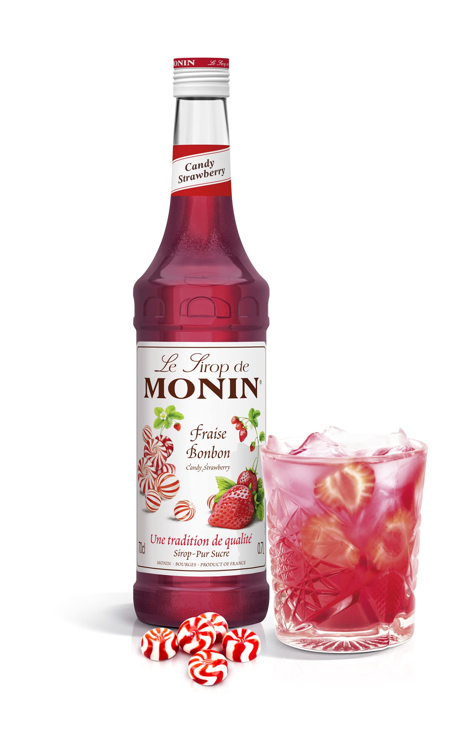 Monin Premium Candy Strawberry Syrup - 700ml | Vegan | Natural Flavourings