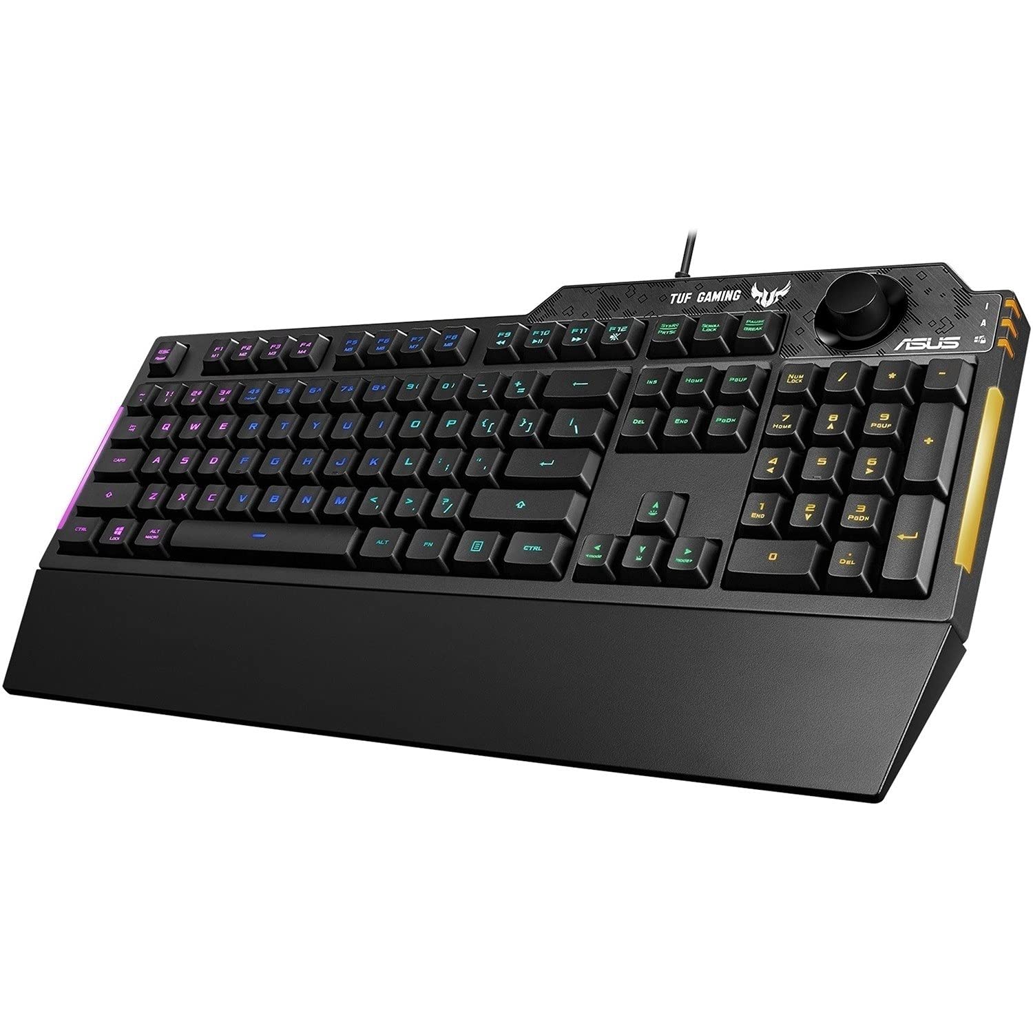 ASUS TUF Gaming K1 RGB Gaming Keyboard with Volume Knob, Spill-Resistant Design, Side Light Bar, UK Layout 3