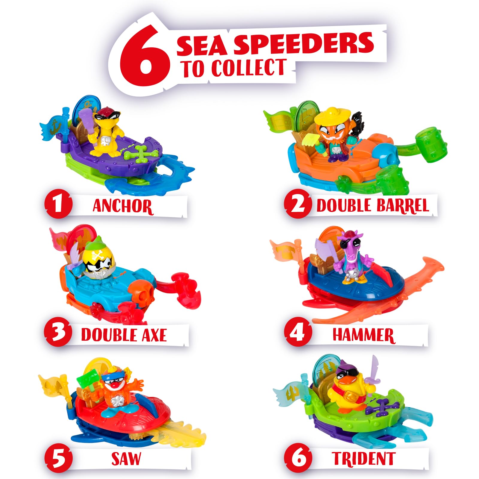 PIRATIX ADVENTURE WORLD Shark Treasure Series Sea Speeder Collectible Boat | Multicolor | Ages 3+ 4