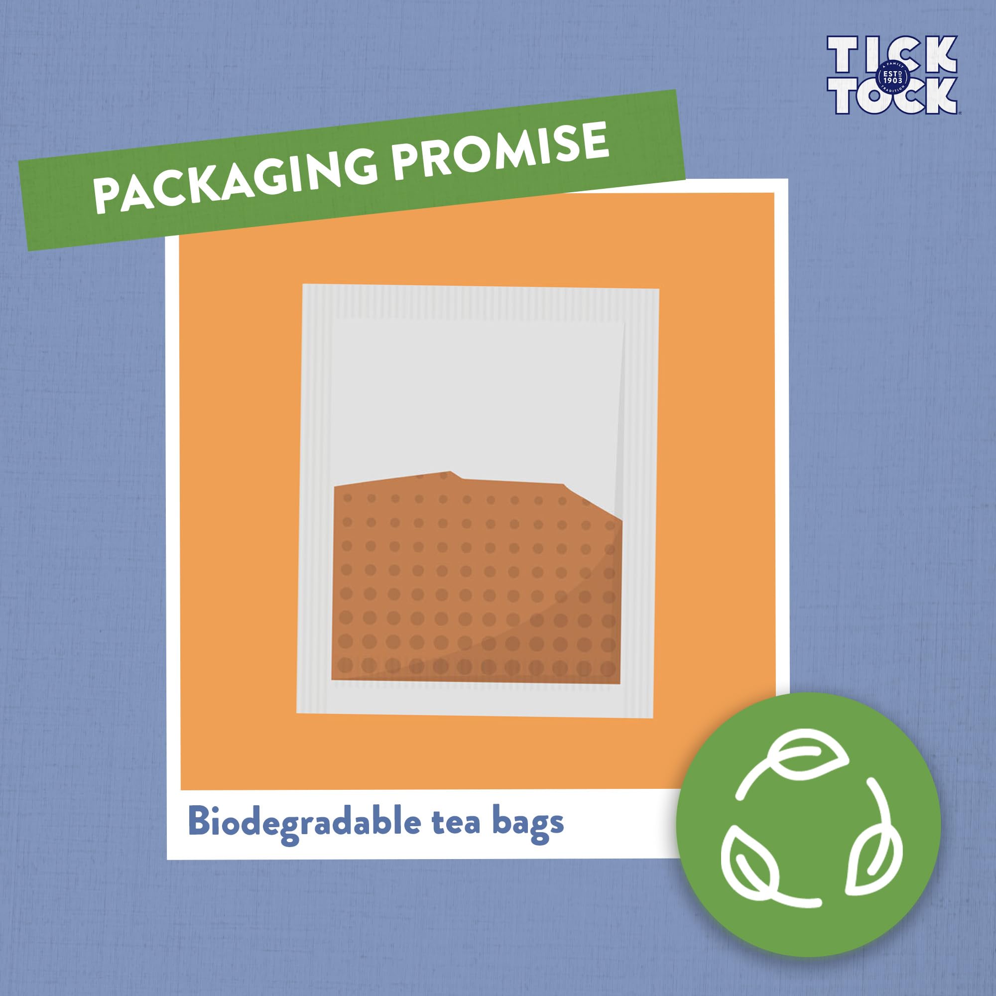 Tick Tock Organic Green Rooibos Tea Bags - Naturally Caffeine-Free, Biodegradable, 288g 2