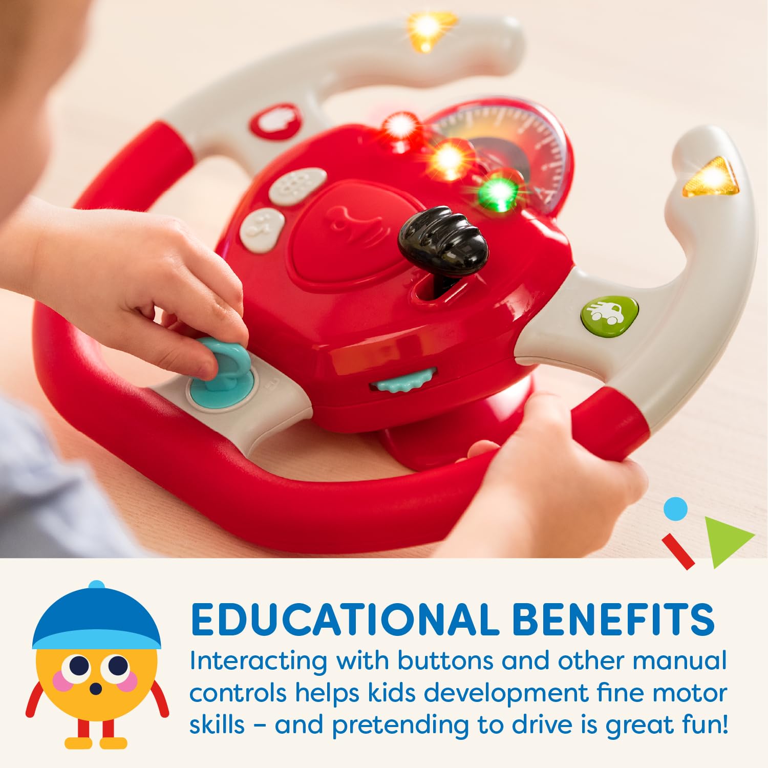Battat Geared to Steer Interactive Driving Wheel - Educational Toy for Toddlers 2+ 13
