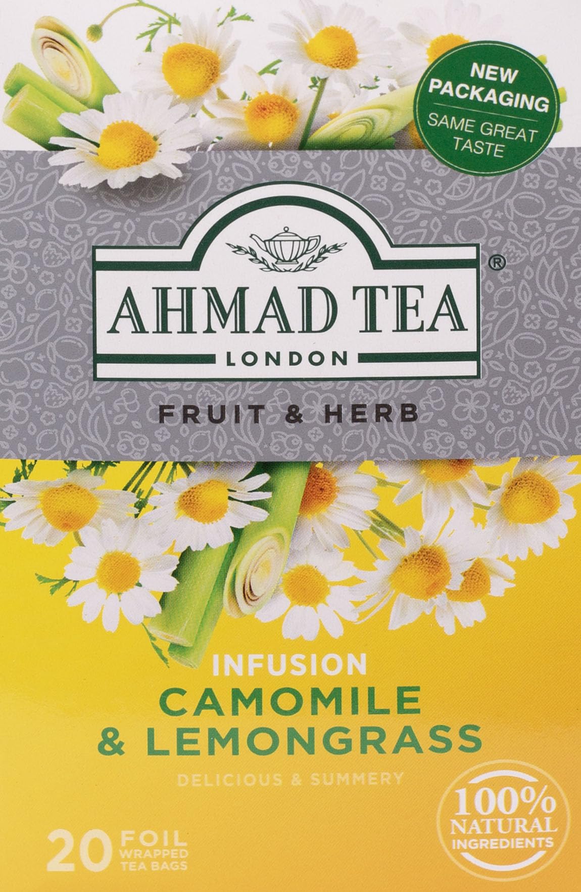 Ahmad Tea Camomile & Lemongrass Herbal Infusion Tea - 20 Teabag Sachets 1