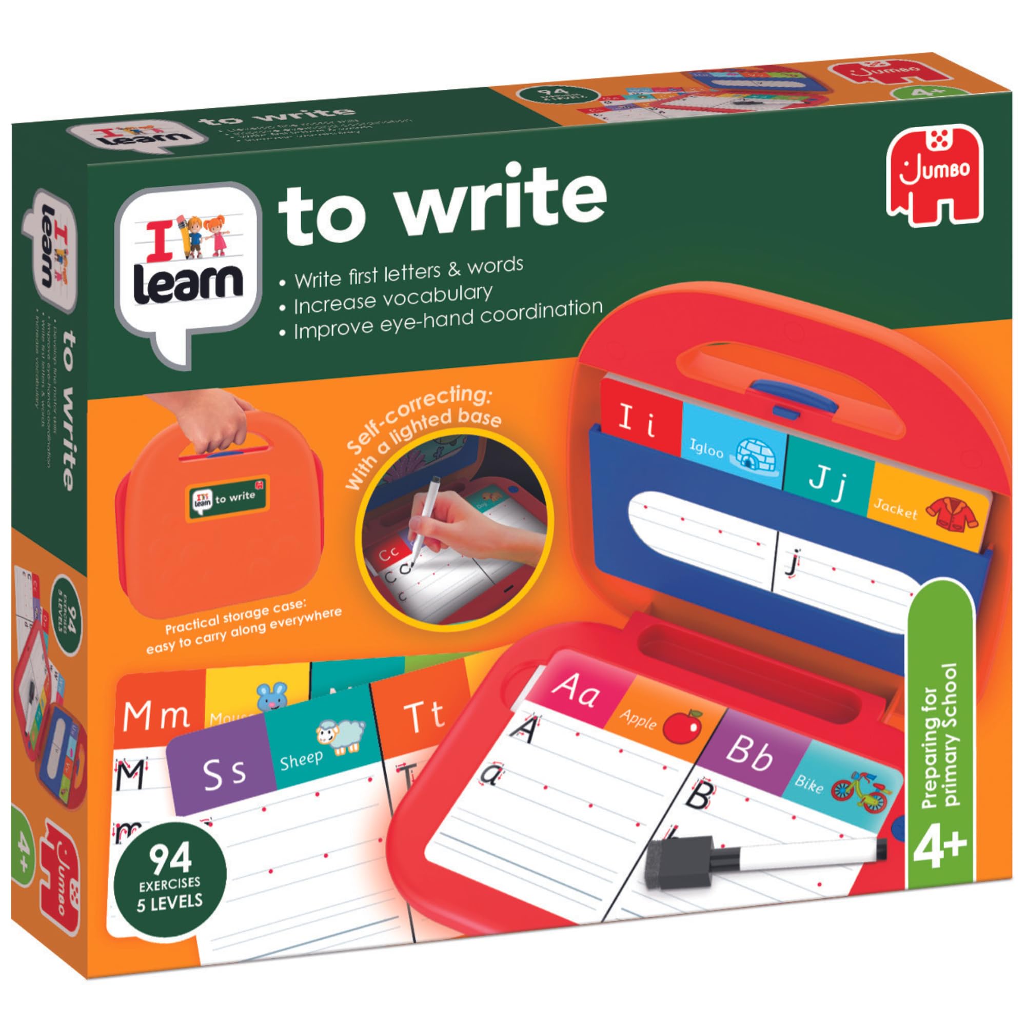 Jumbo I Learn to Write - Educational Writing Game for Kids Ages 4+ | 94 Exercises | Self-Correcting Base 1