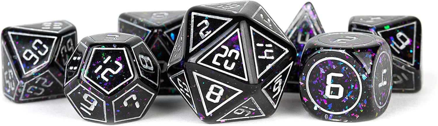 Metallic Dice Games Framed Void 16mm Resin Poly Dice Set 1