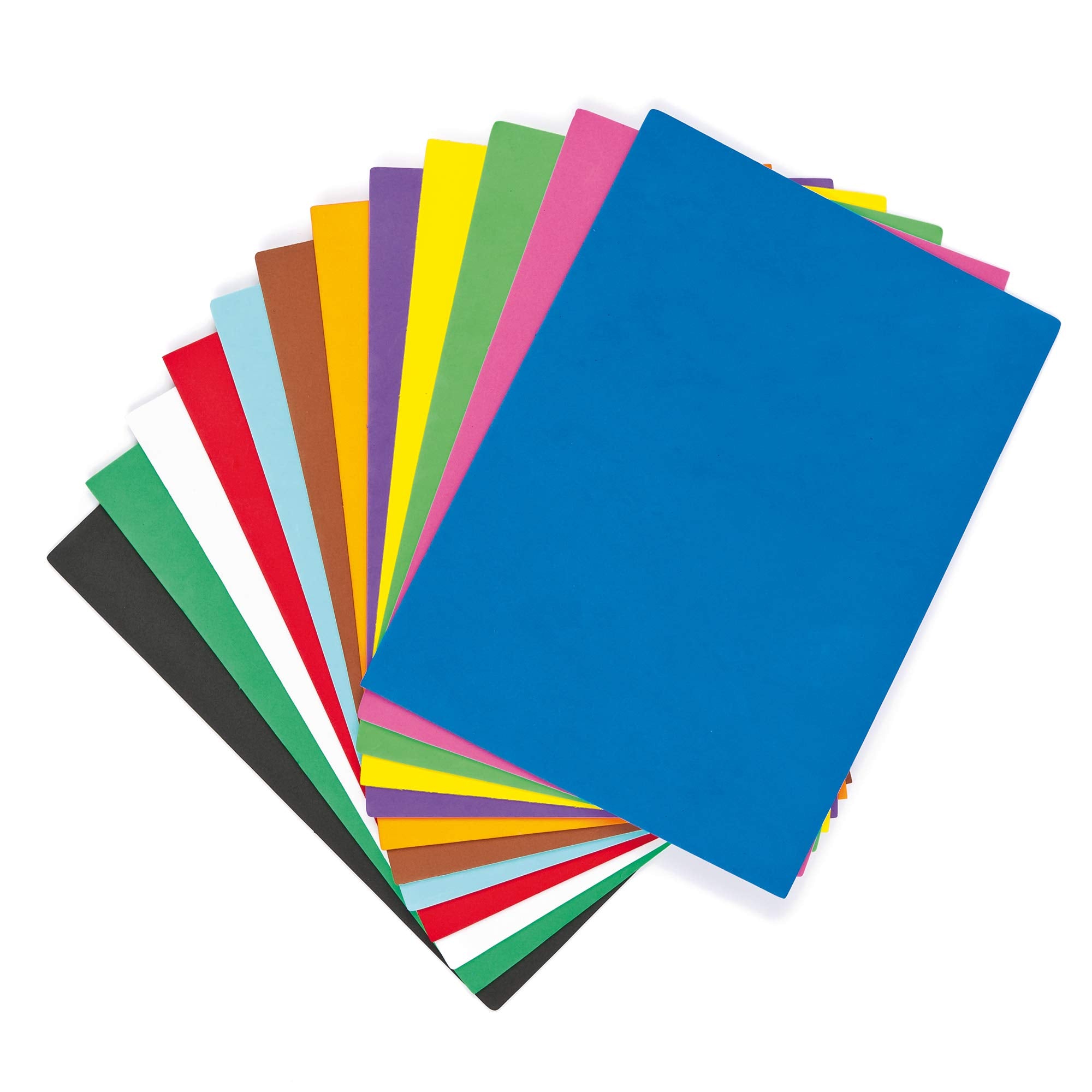 Baker Ross Multicoloured Foam Sheets Class Pack - 18 Sheets, 29cm x 21cm | Arts & Crafts Material