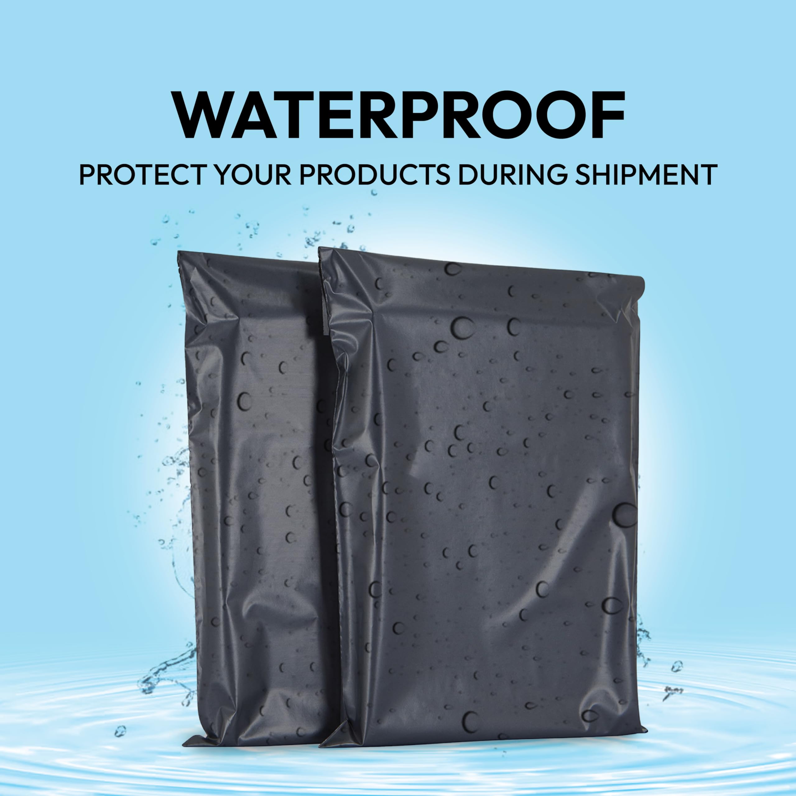 delka Polyethylene Mailers - 100 Pack Grey Tear-Resistant Shipping Bags | Waterproof