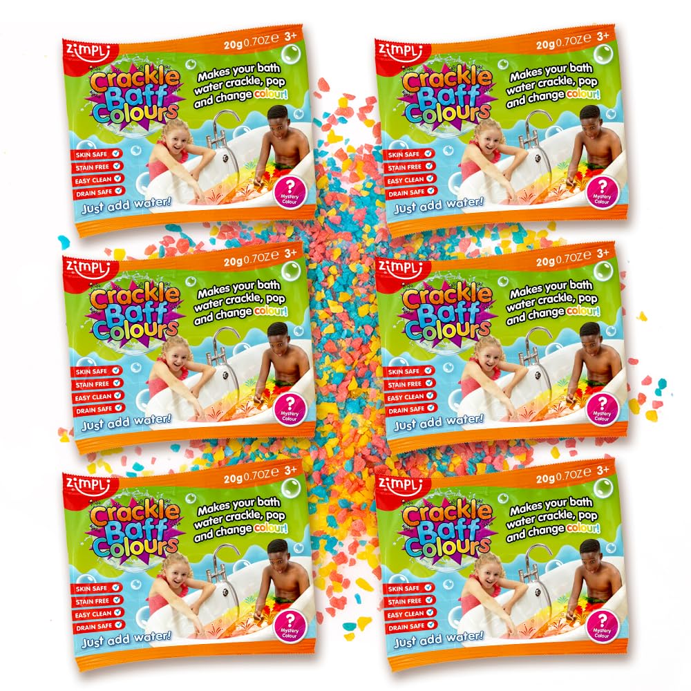 ZIMPLI Crackle Baff Bath Toy - 6 Pack Value Set | Makes Water Crackle, Pop & Change Color 1