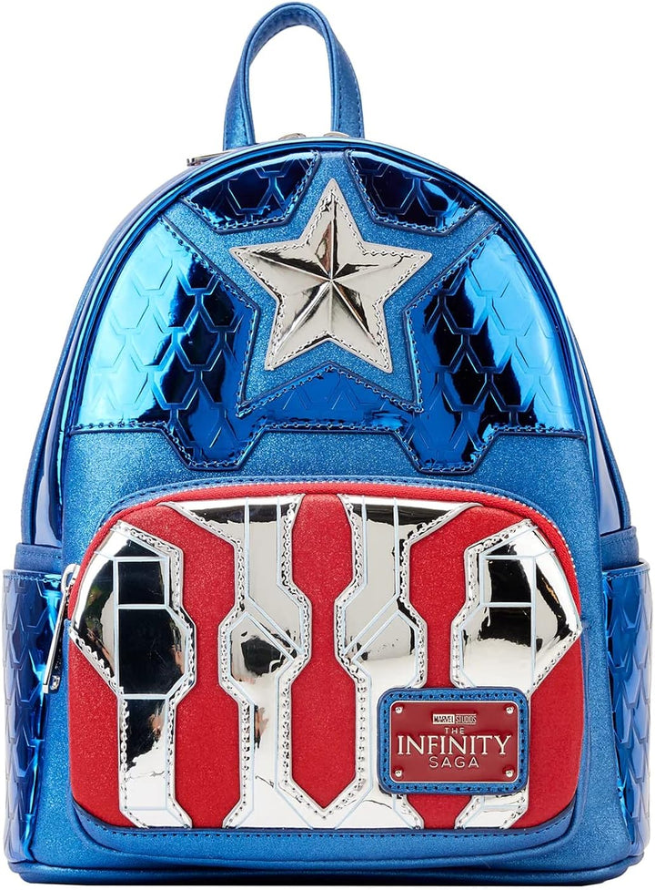 Loungefly Marvel Captain America Metallic Mini Backpack (Style: Cosplay)