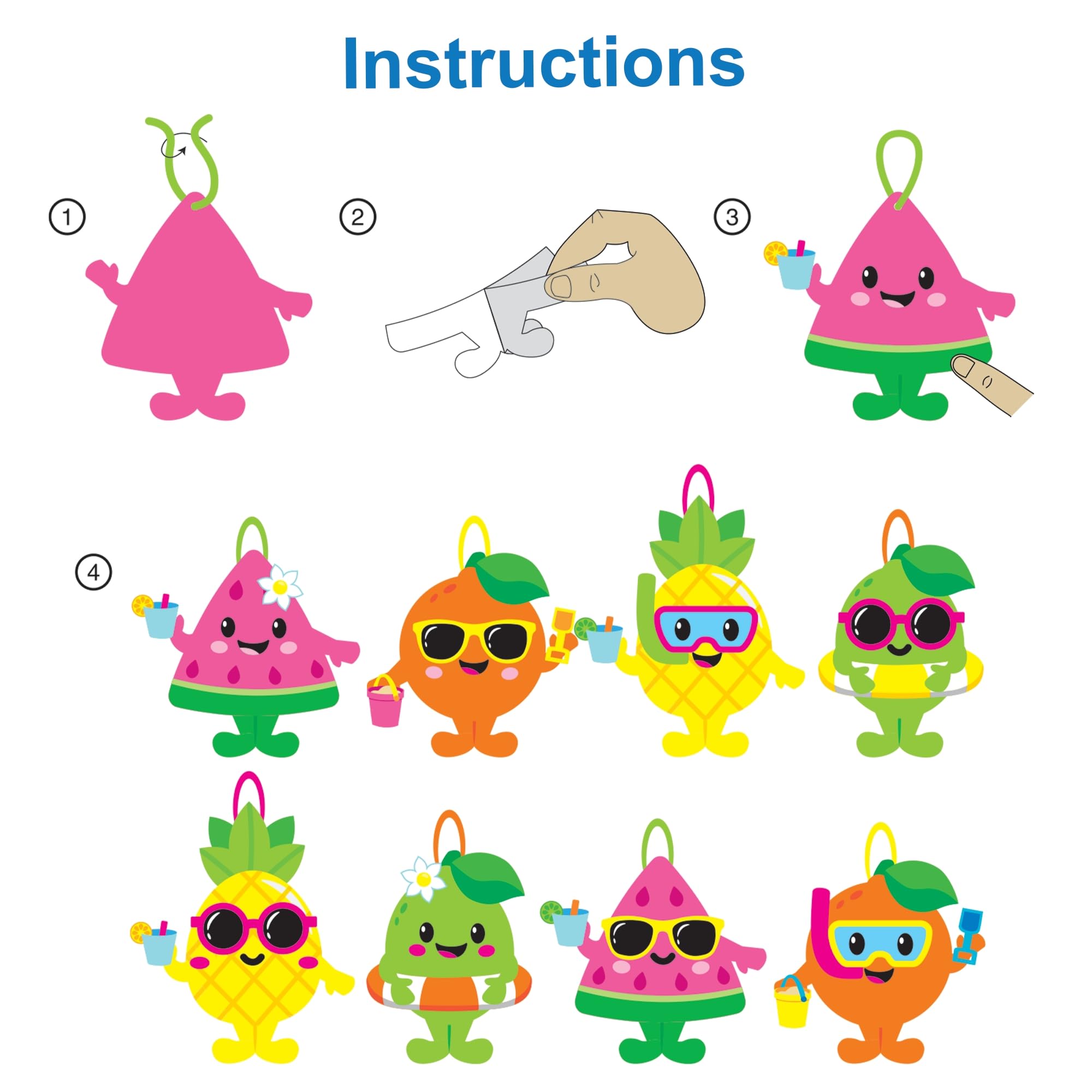 Baker Ross Summer Fruit Mix & Match Decoration Kits - Pack of 8 Foam Craft Kits 6