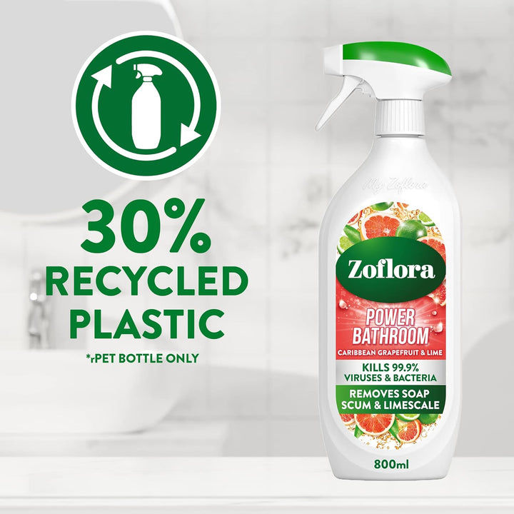 Zoflora Caribbean Grapefruit & Lime Power Bathroom Cleaner 800ml