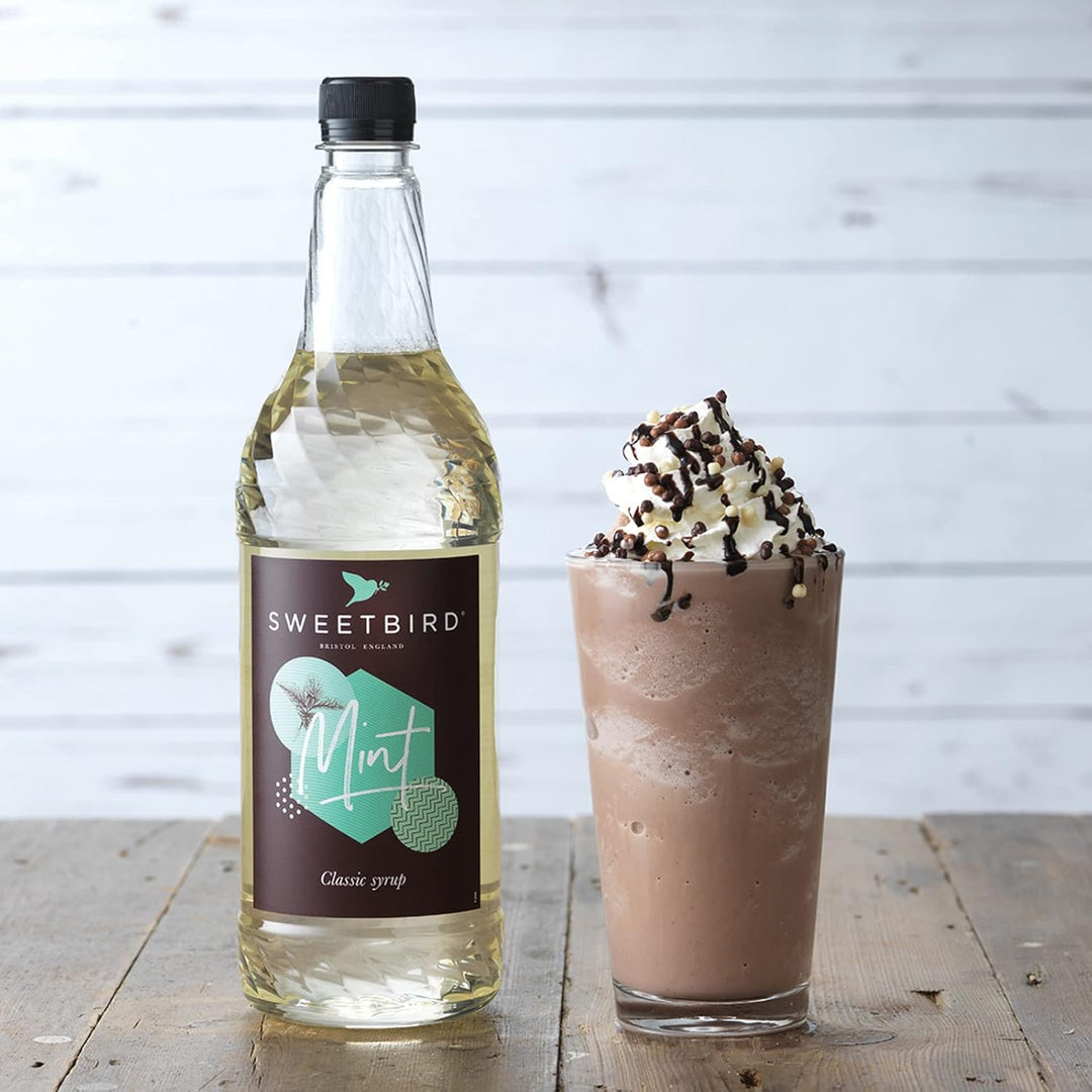 Sweetbird Mint Syrup (1 Litre) - Vegan Friendly, Natural Flavours, No Artificial Colours