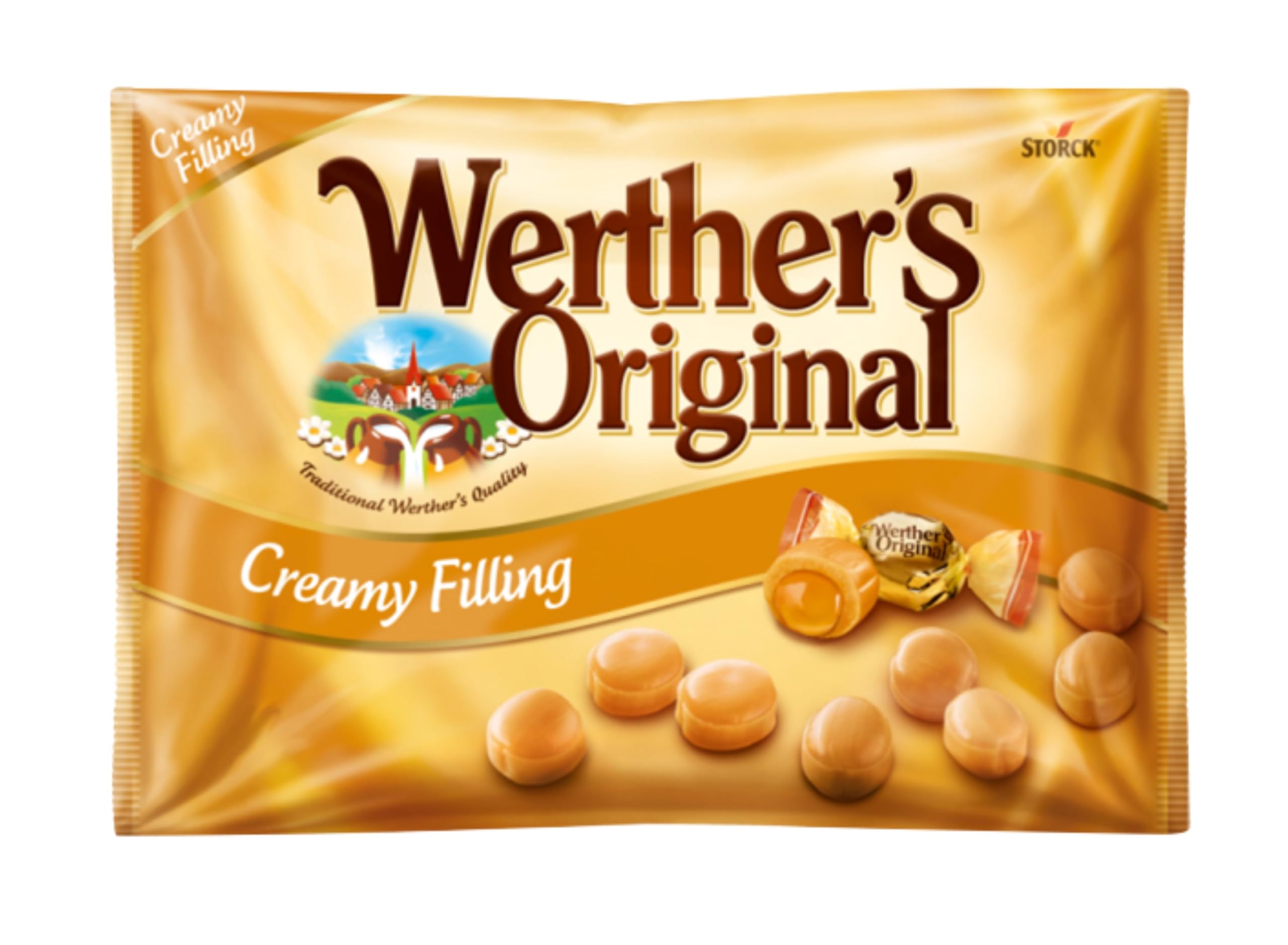 Werther's Original Creamy Filling Toffee - Classic Caramel with Cream Centre | 1 kg Bulk Pack 1
