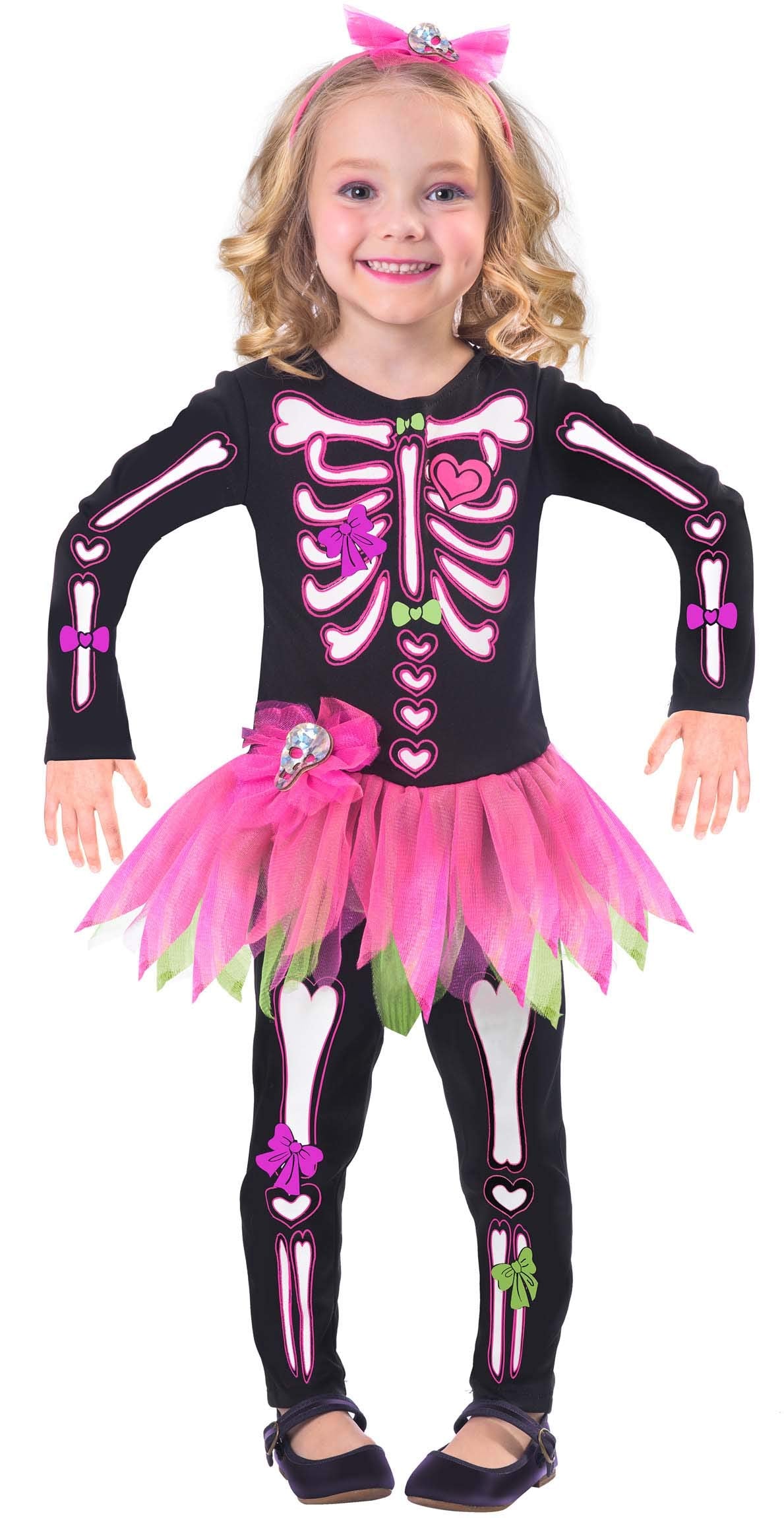 Amscan Fancy Bones Skeleton Costume - Child Girls 3-4 Years 1