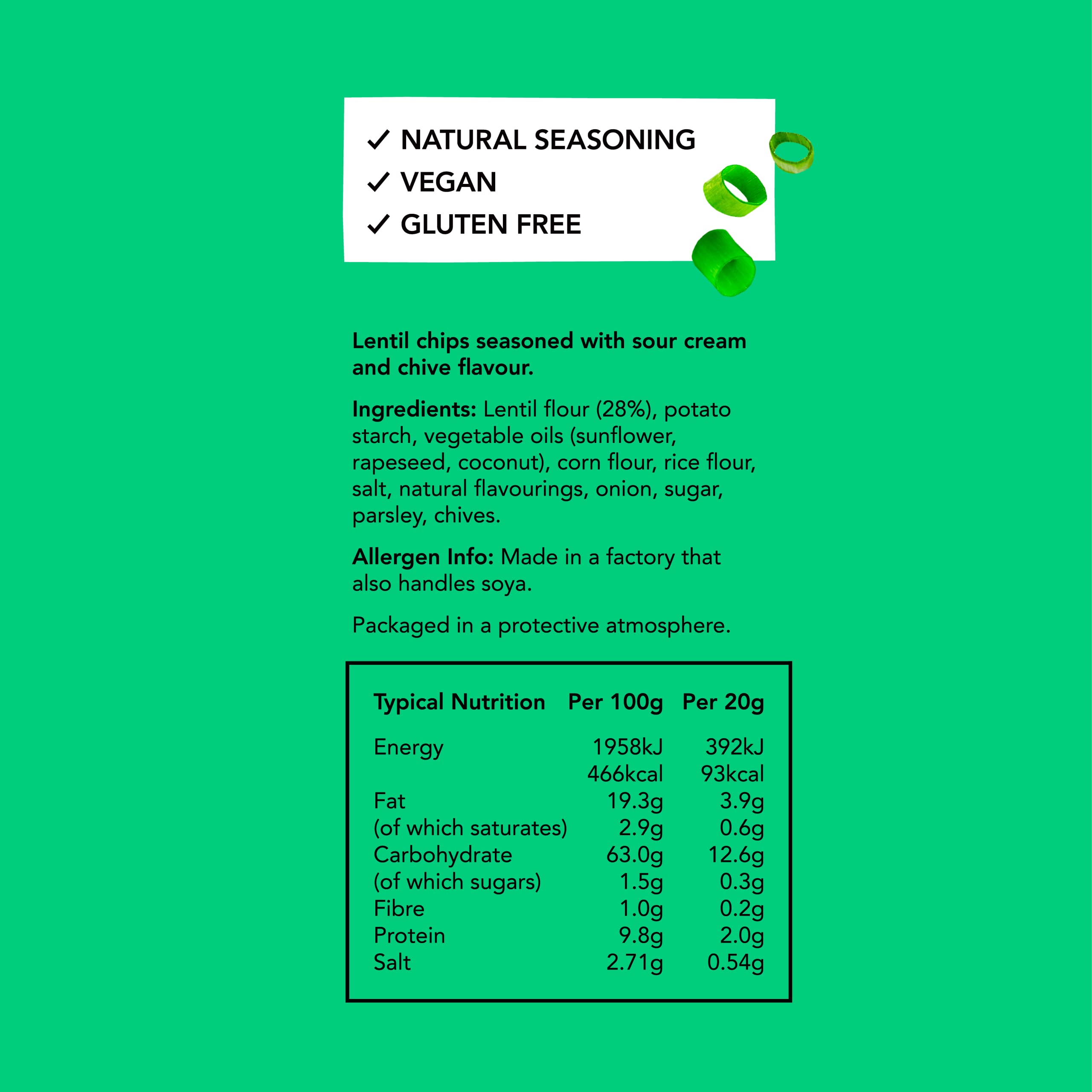 PROPER - Sour Cream & Chive Lentil Chips, Vegan & Gluten Free Snacks, 8 x 85g 6