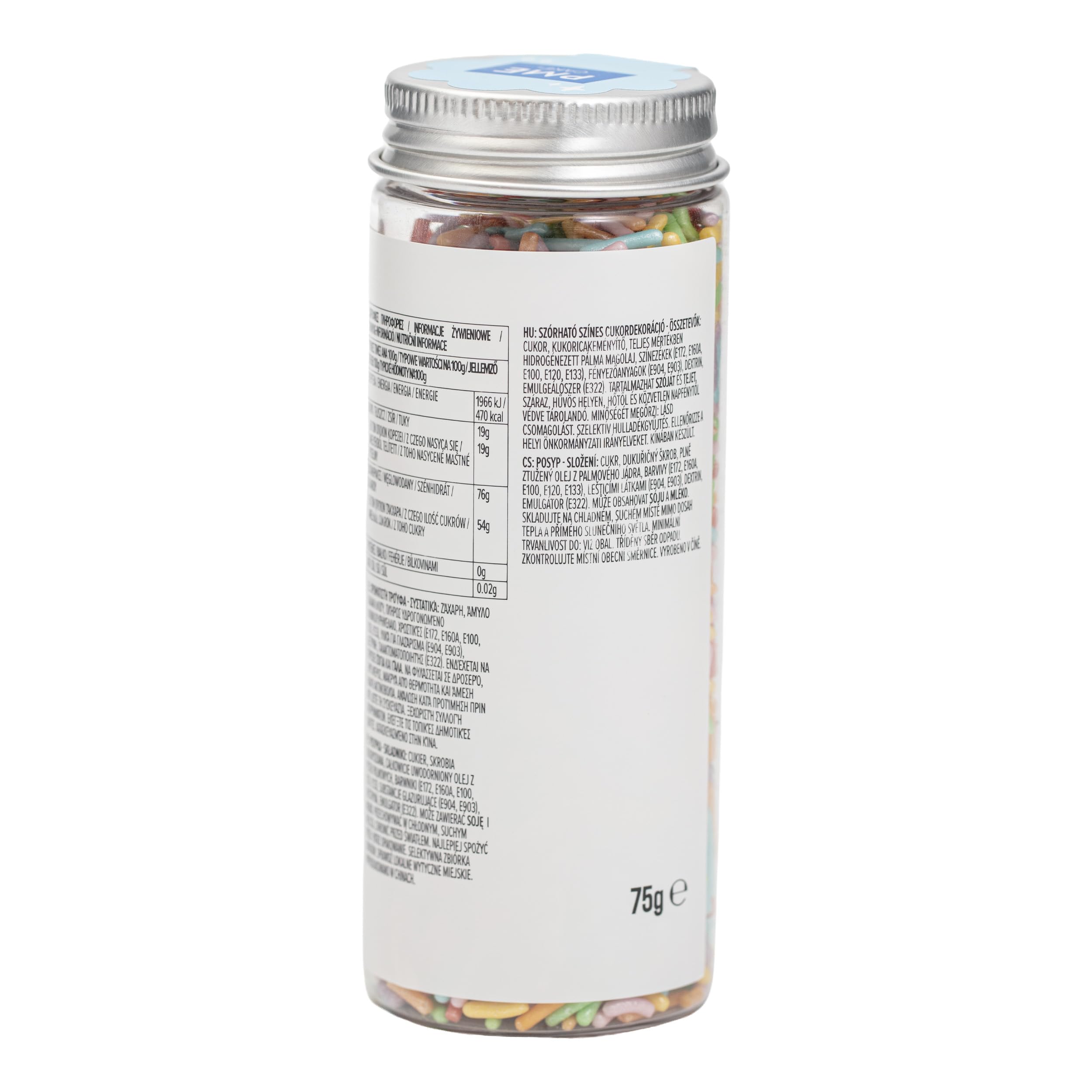 PME Cake Sprinkle Strands - Pastel Rainbow Edible Sugar Decorations | 75g