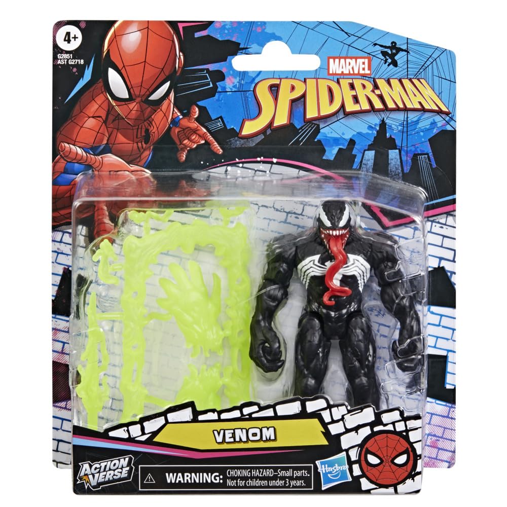 Marvel Venom Action Figure - 11.4 cm Poseable Figure with 6 Accessories | Ages 4+